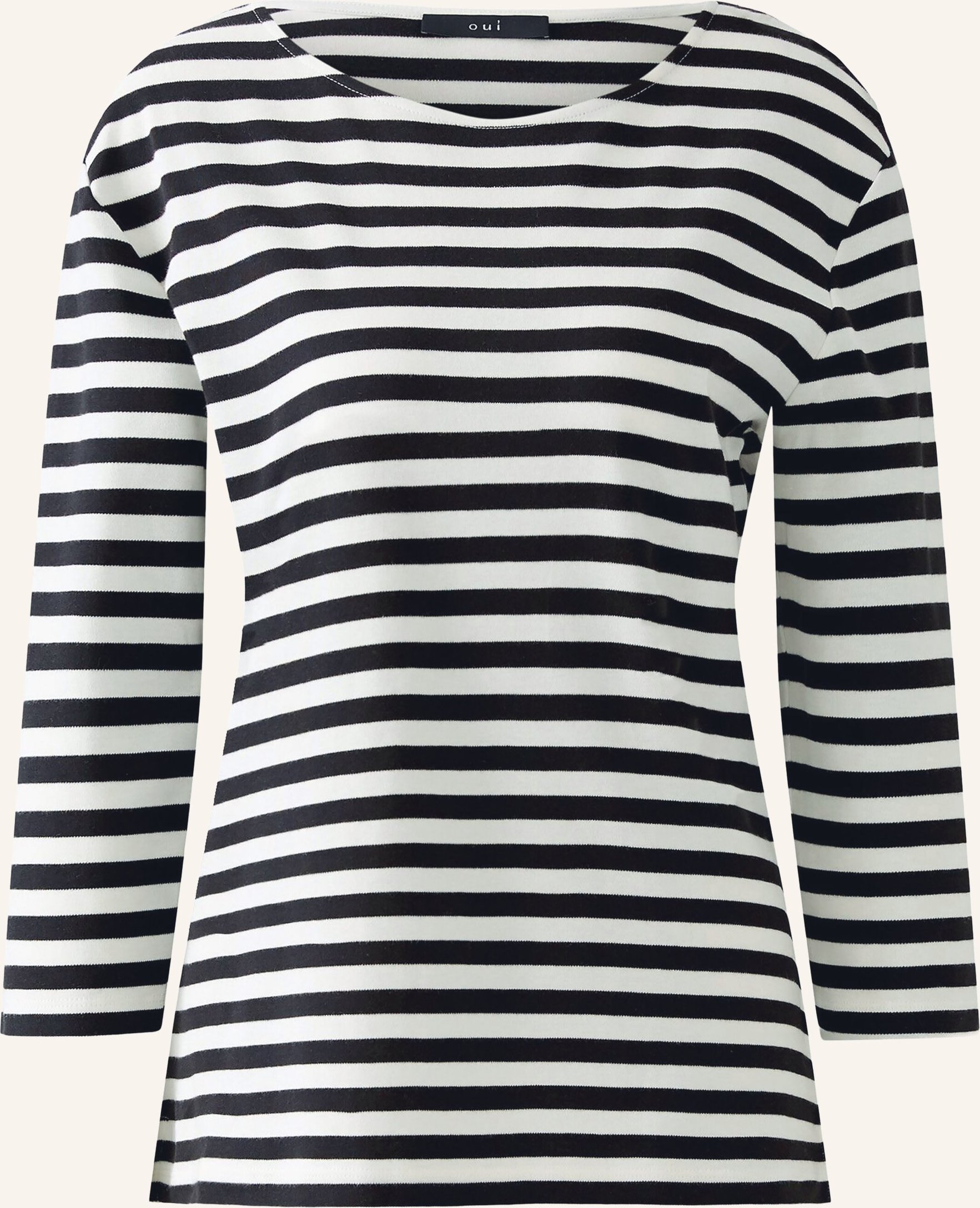 Oui Shirt Soleila Mit 3/4-Arm schwarz