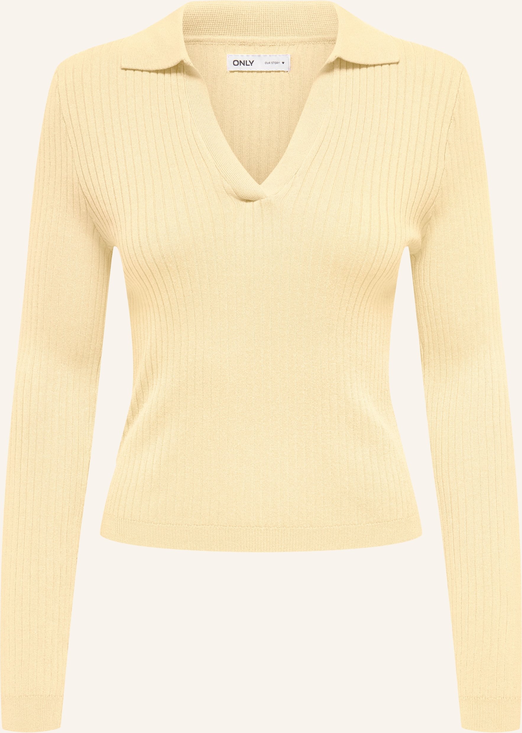 Only Strick-Poloshirt gelb