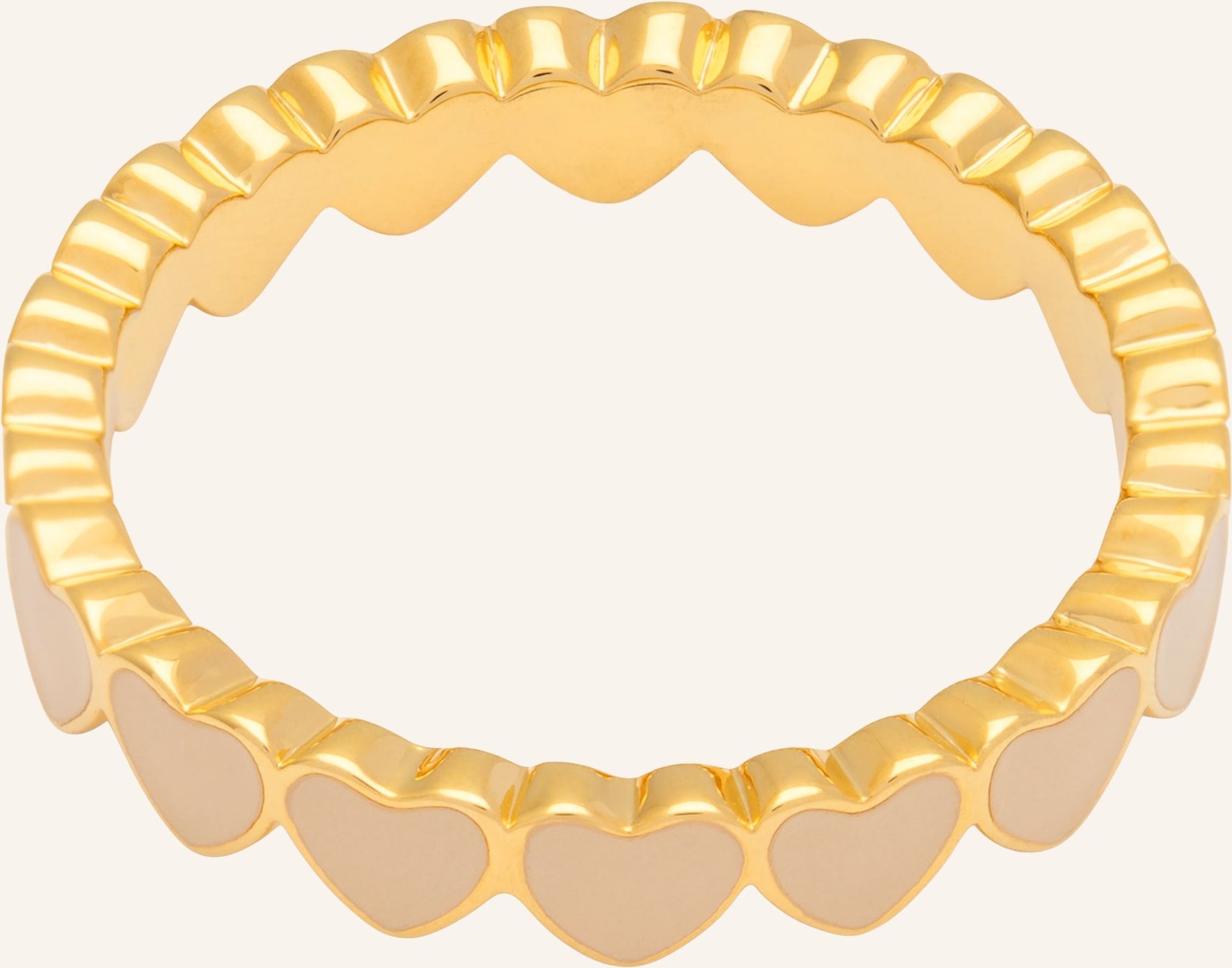 Lulu Copenhagen Ring Connected Hearts beige