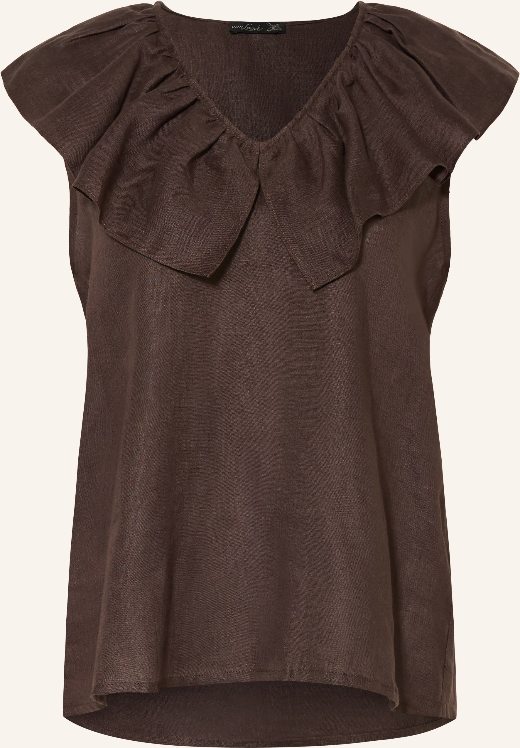 Van Laack Blusentop Vl-Bintou-Sv Aus Leinen Mit Volants braun