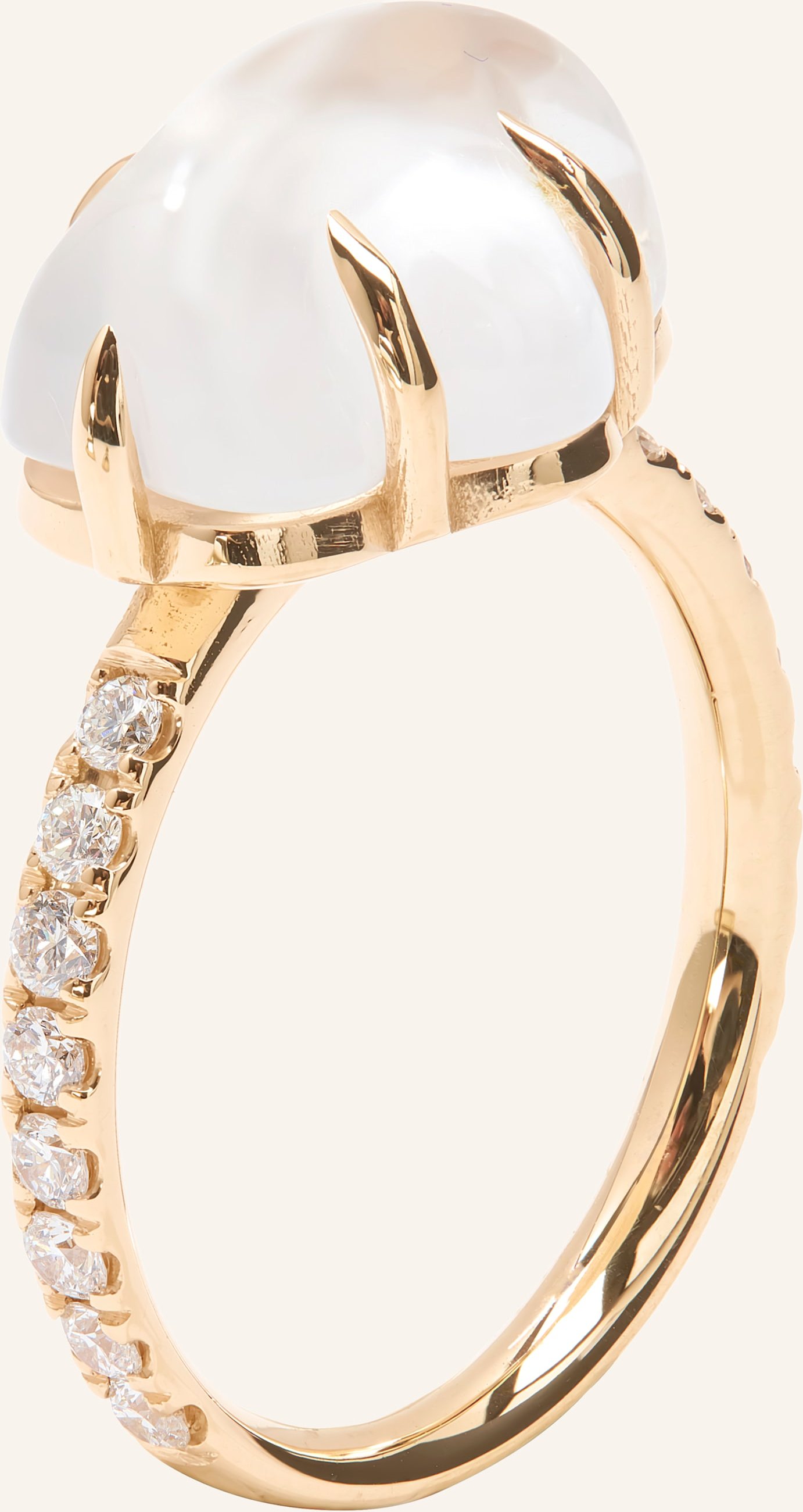 Vieri Ring Wolke Milchquarz Brillant Pavé gold