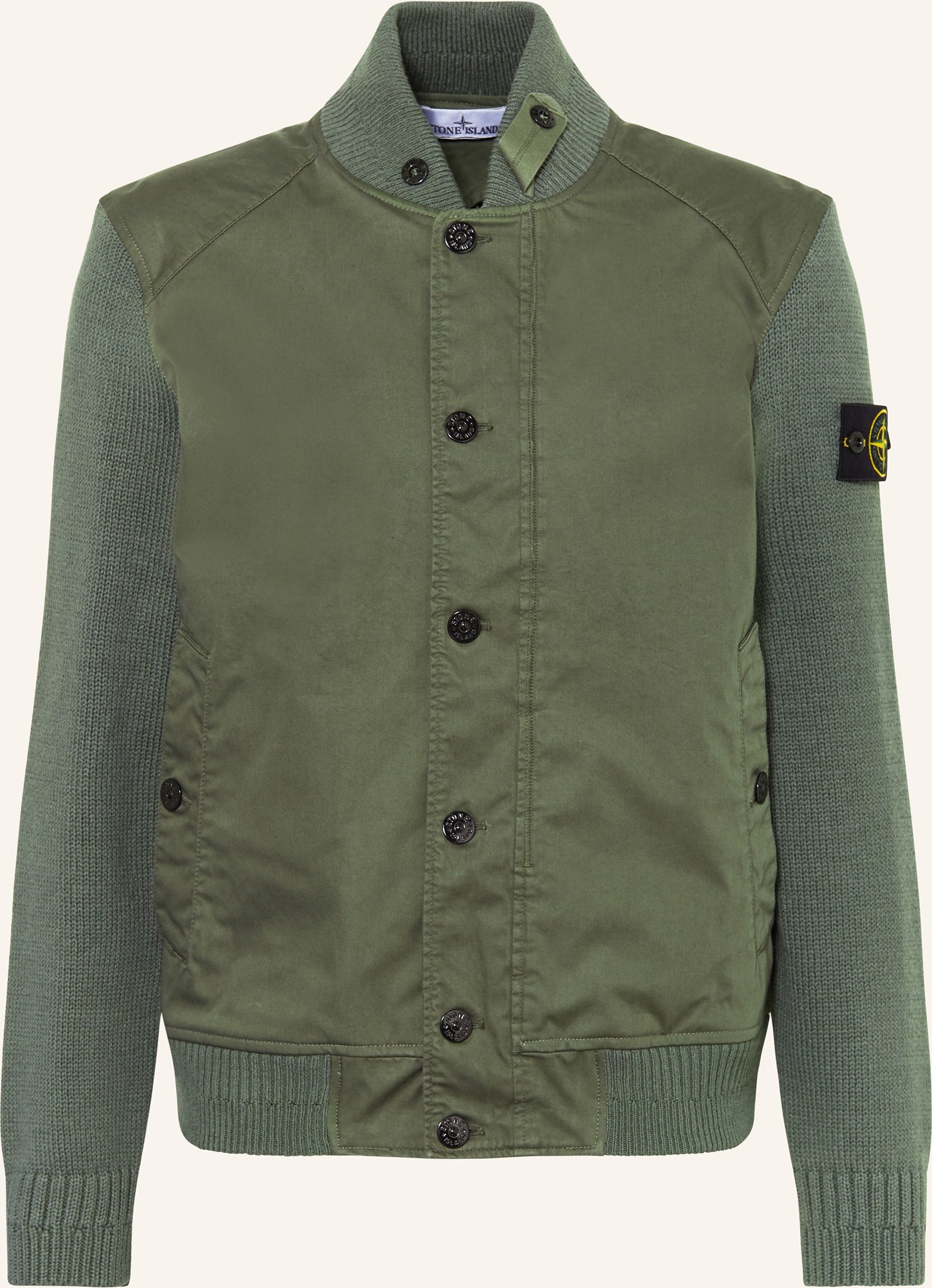 Stone Island Blouson Im Materialmix gruen