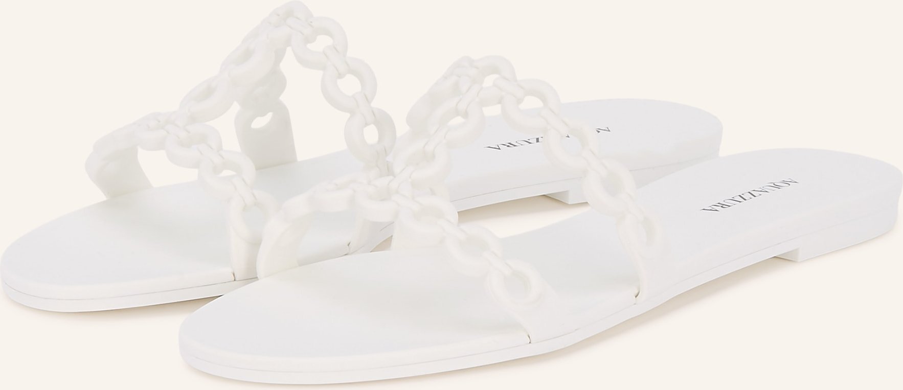 Aquazzura Pantoletten Infinity Chain weiss