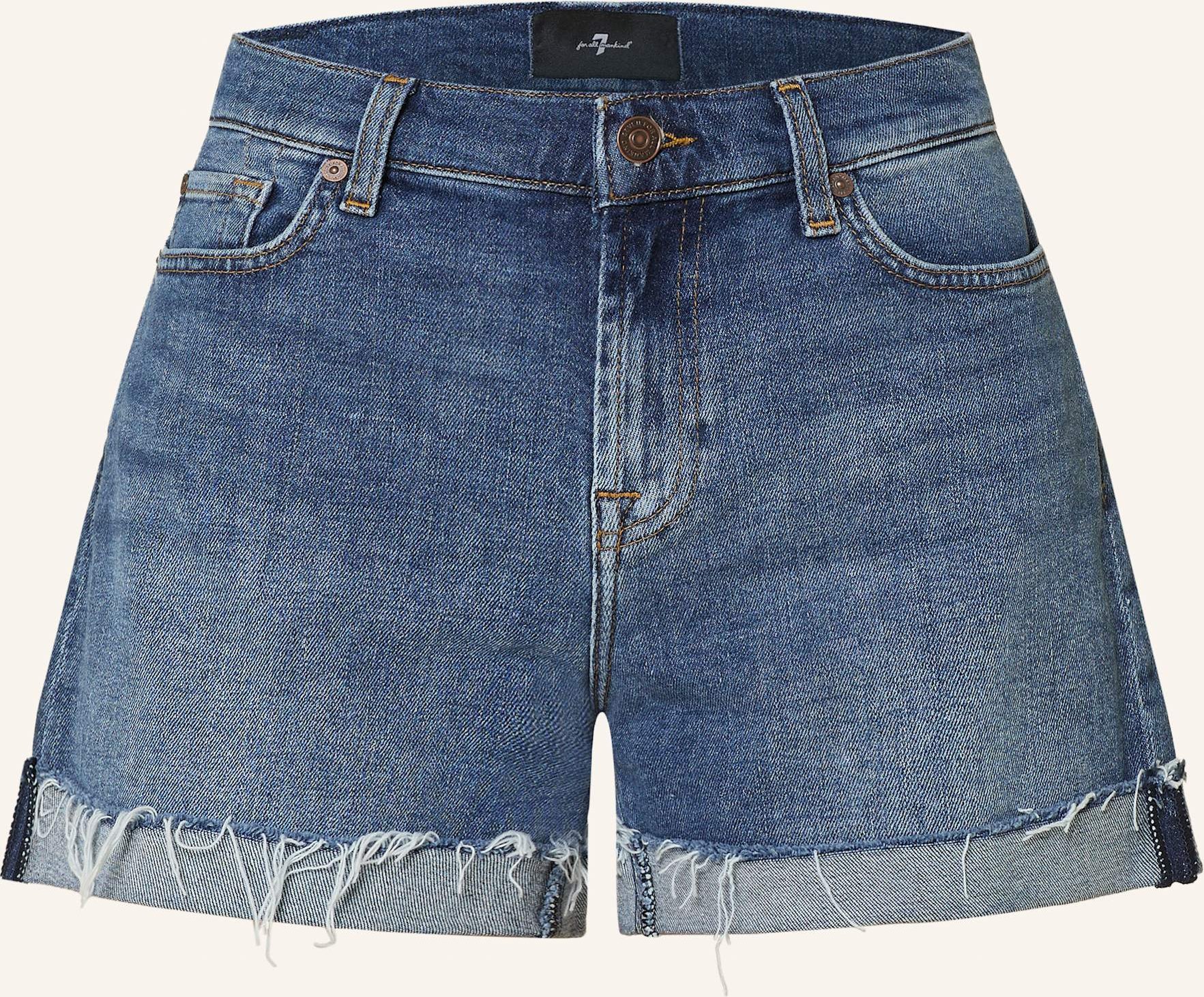 7 For All Mankind Jeansshorts Mid Roll Shorts blau