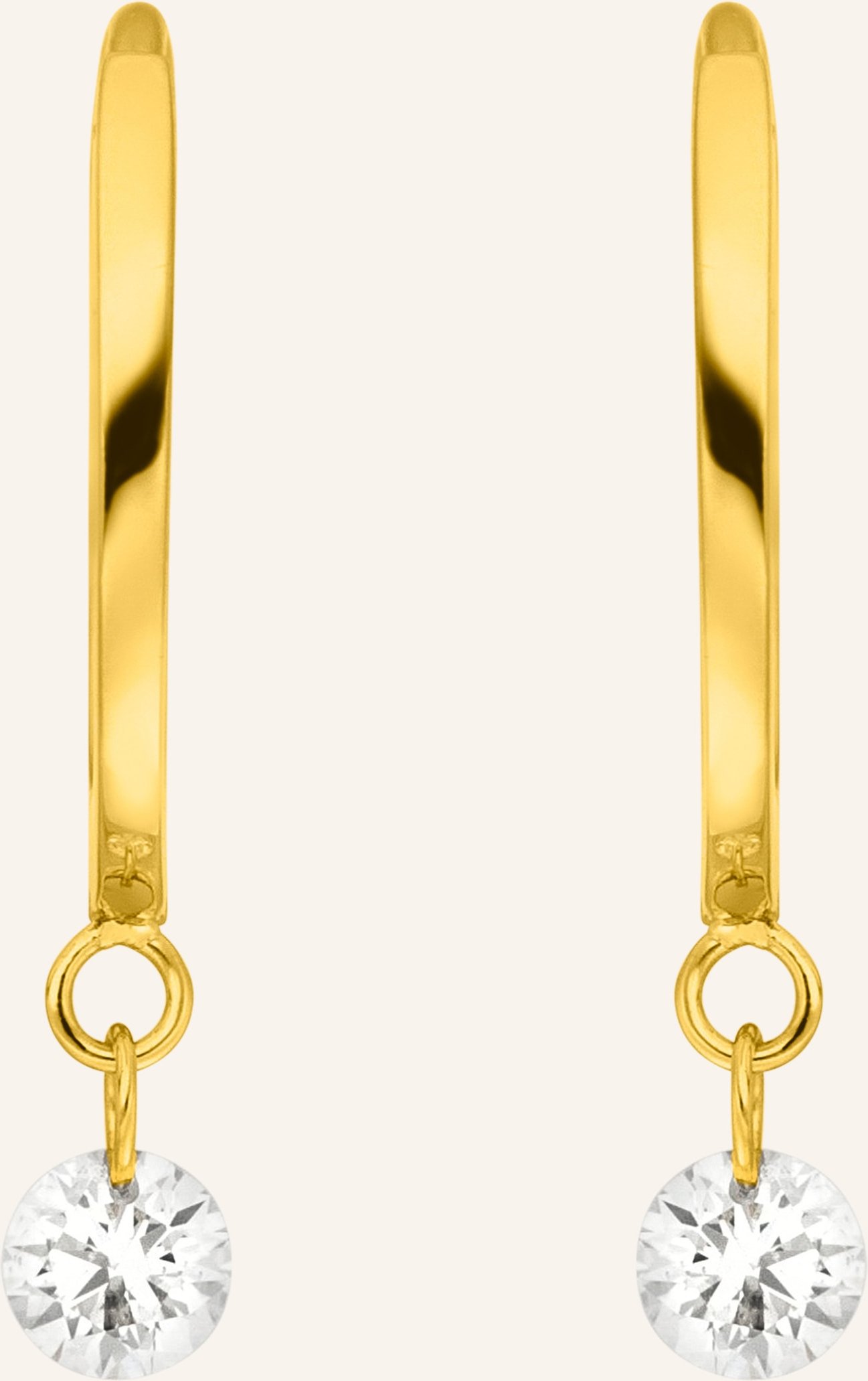 Leaf Creolen Pure Aus 18 Karat Gelbgold Mit Diamanten gold