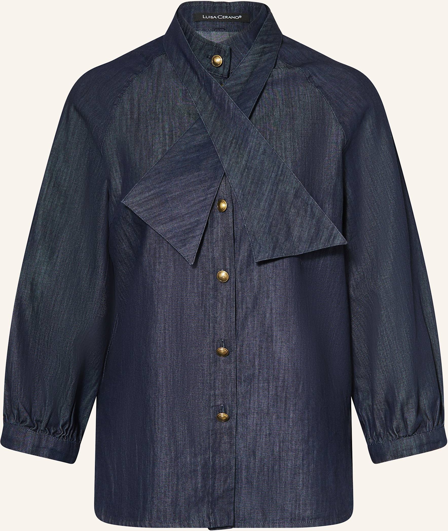 Thumbnail - Luisa Cerano Bluse In Jeansoptik Mit Abnehmbarer Schluppe blau