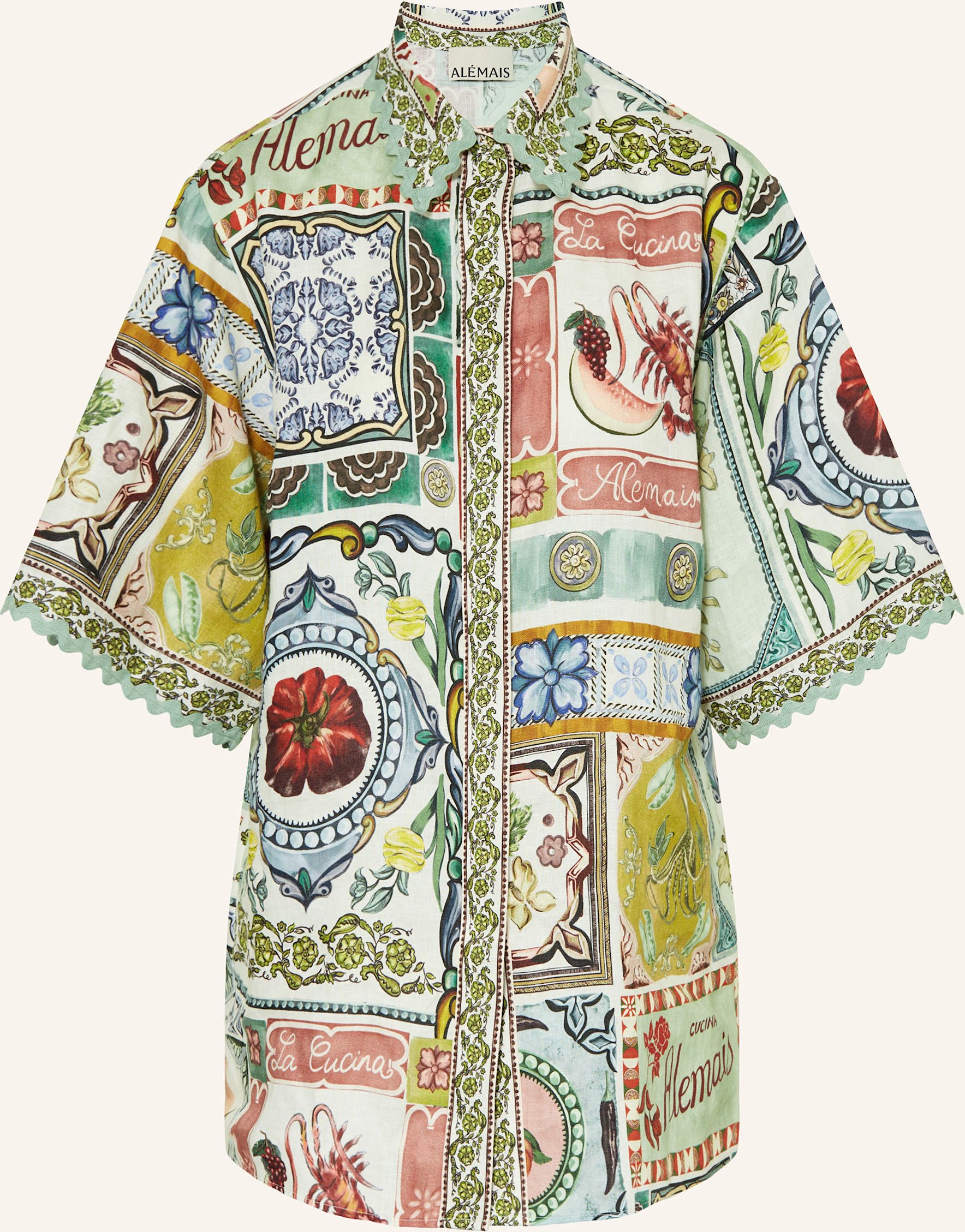 Alémais Hemdbluse Tommasina Aus Leinen Mit 3/4-Arm beige