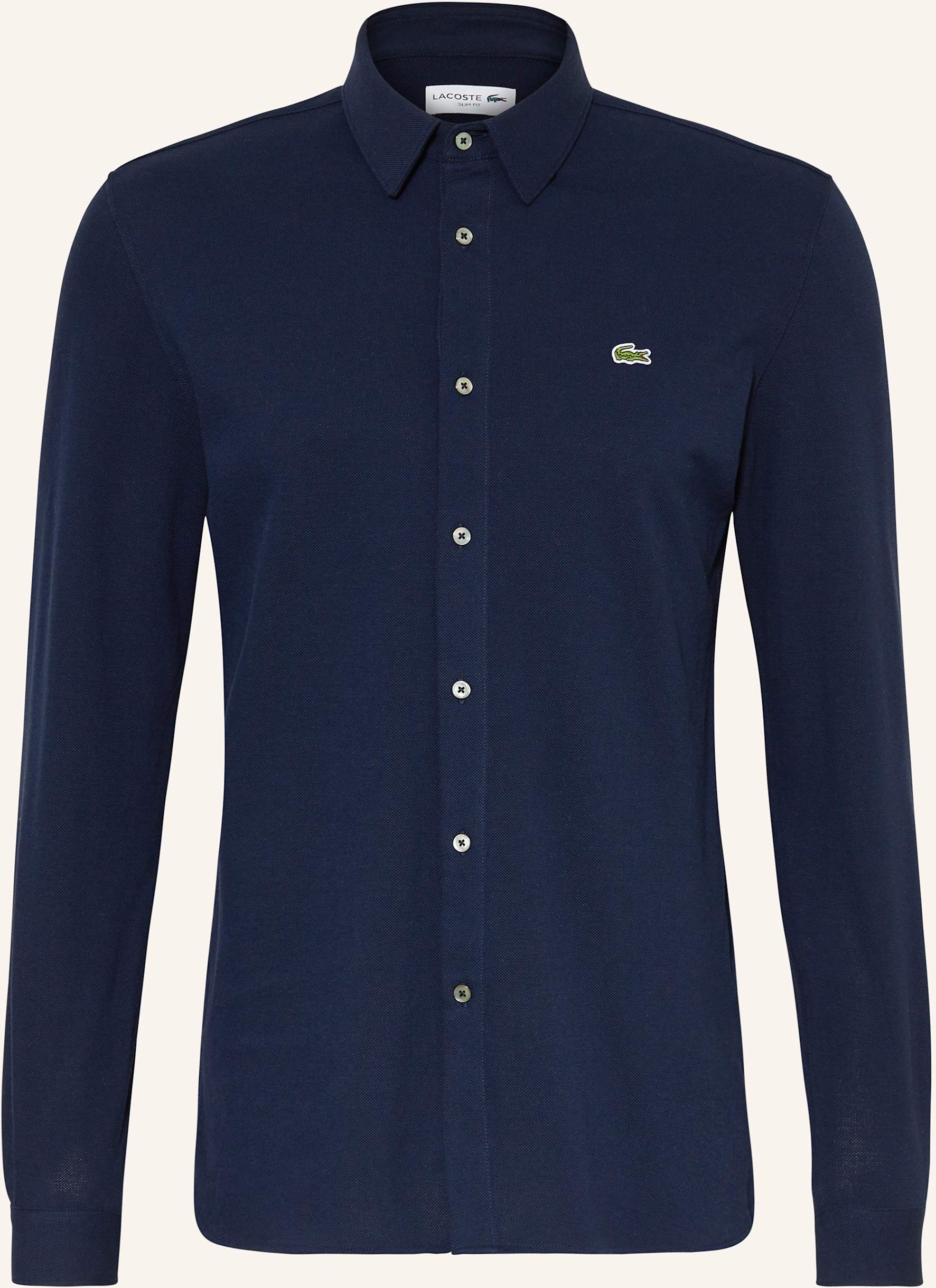 Lacoste Piqué-Hemd Slim Fit blau