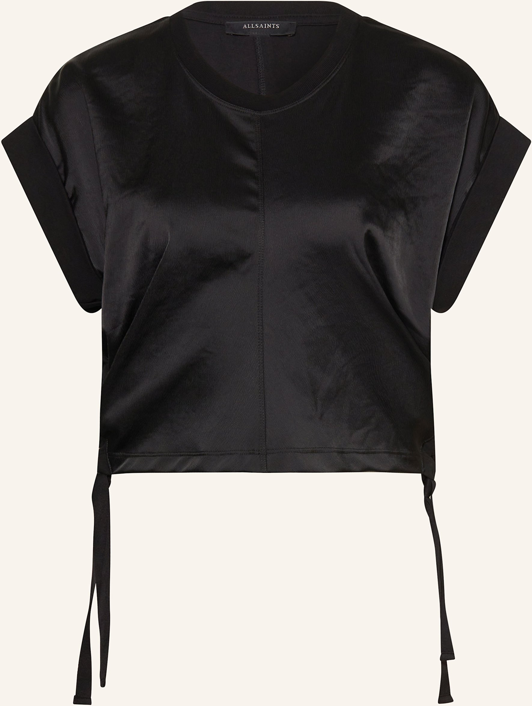 Allsaints T-Shirt Mira Im Materialmix schwarz