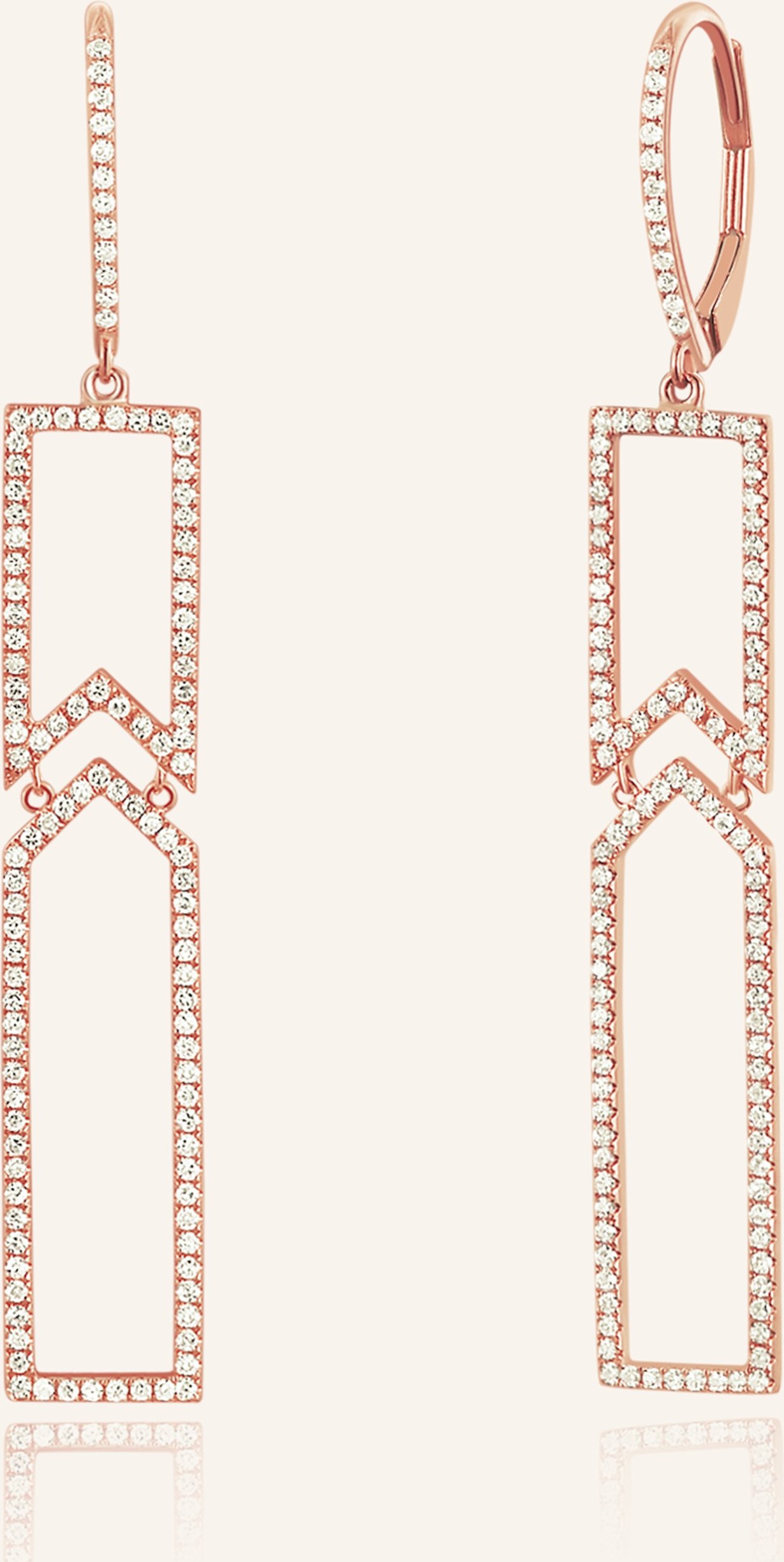 Leaf Ohrhänger Unique Aus 18 Karat Rosébgold Mit Diamanten rosegold