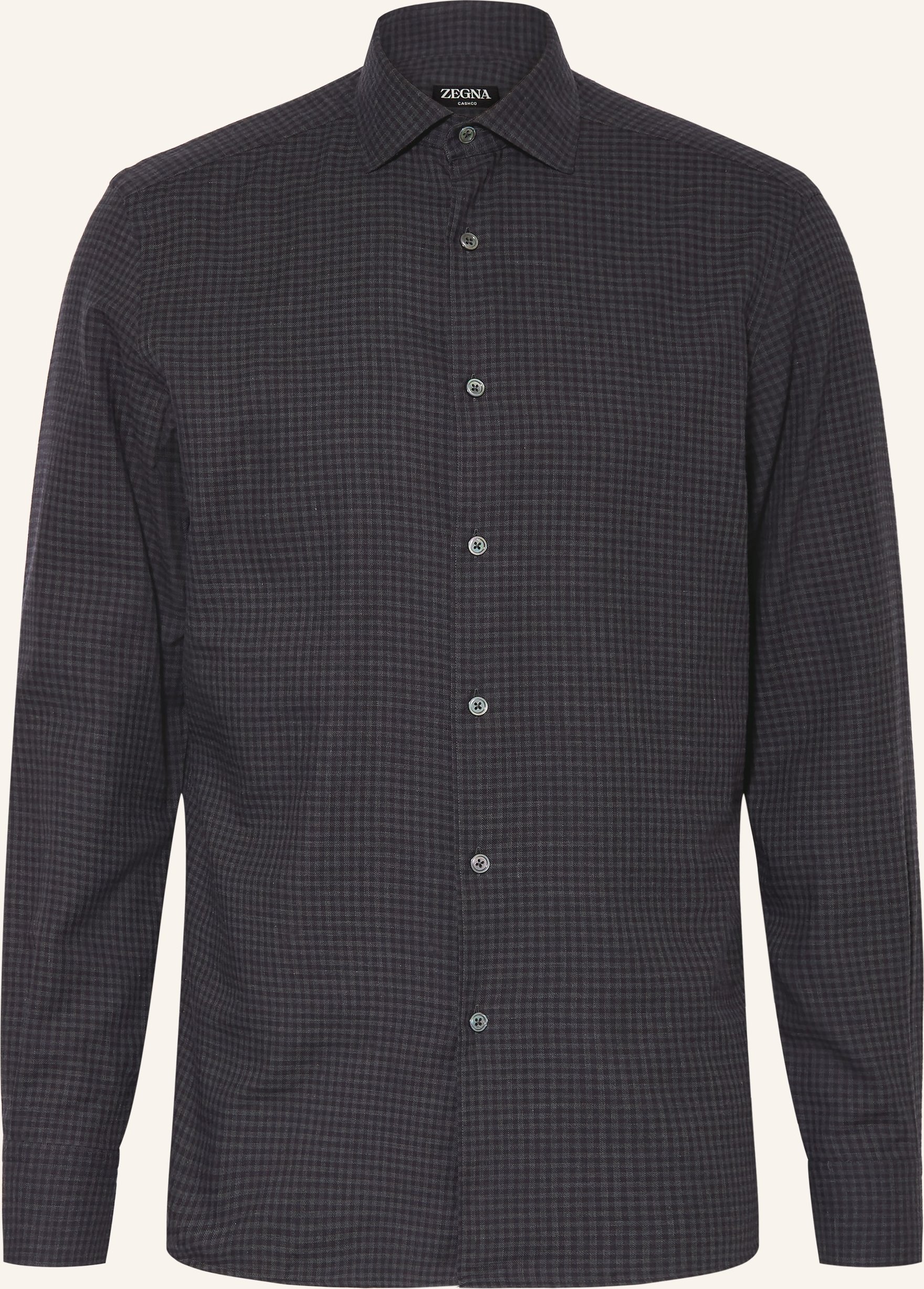 Zegna Hemd Cashco Regular Fit blau