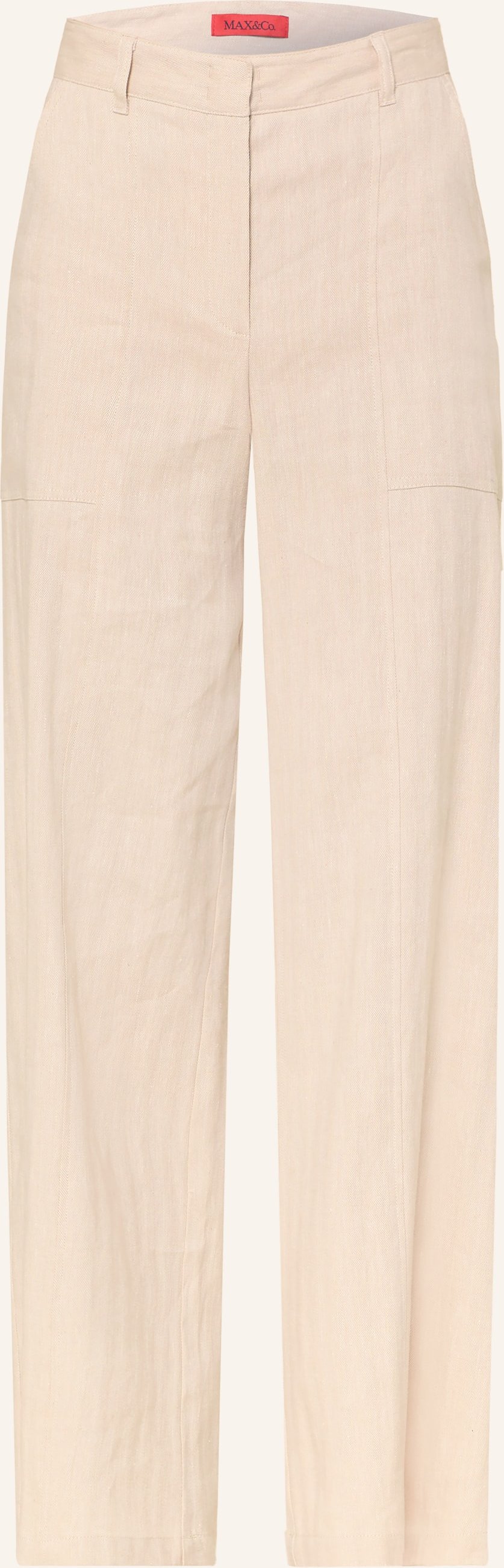 Max & Co. Hose Cogiurato Mit Leinen beige