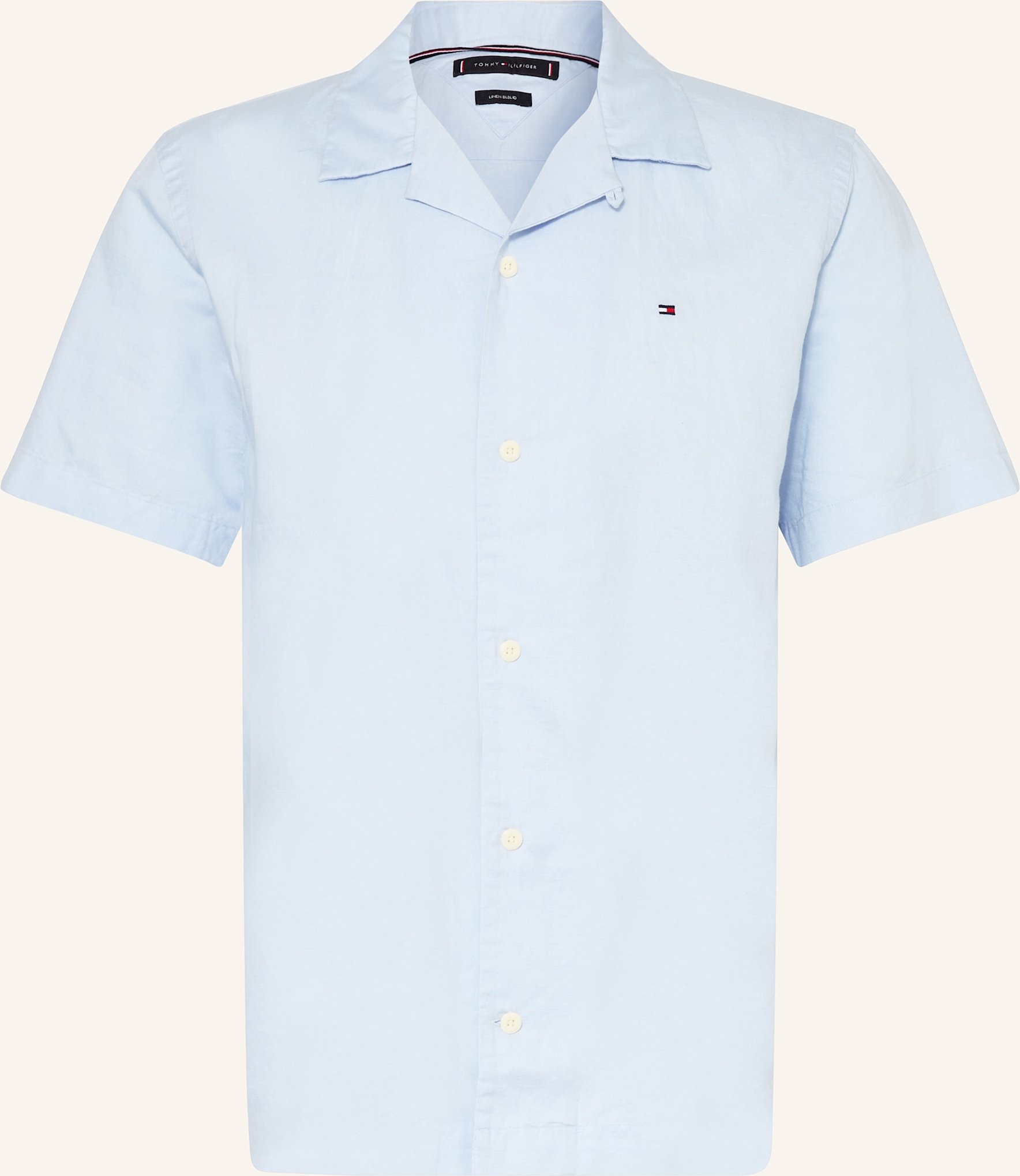 Tommy Hilfiger Resorthemd Comfort Fit Mit Leinen blau