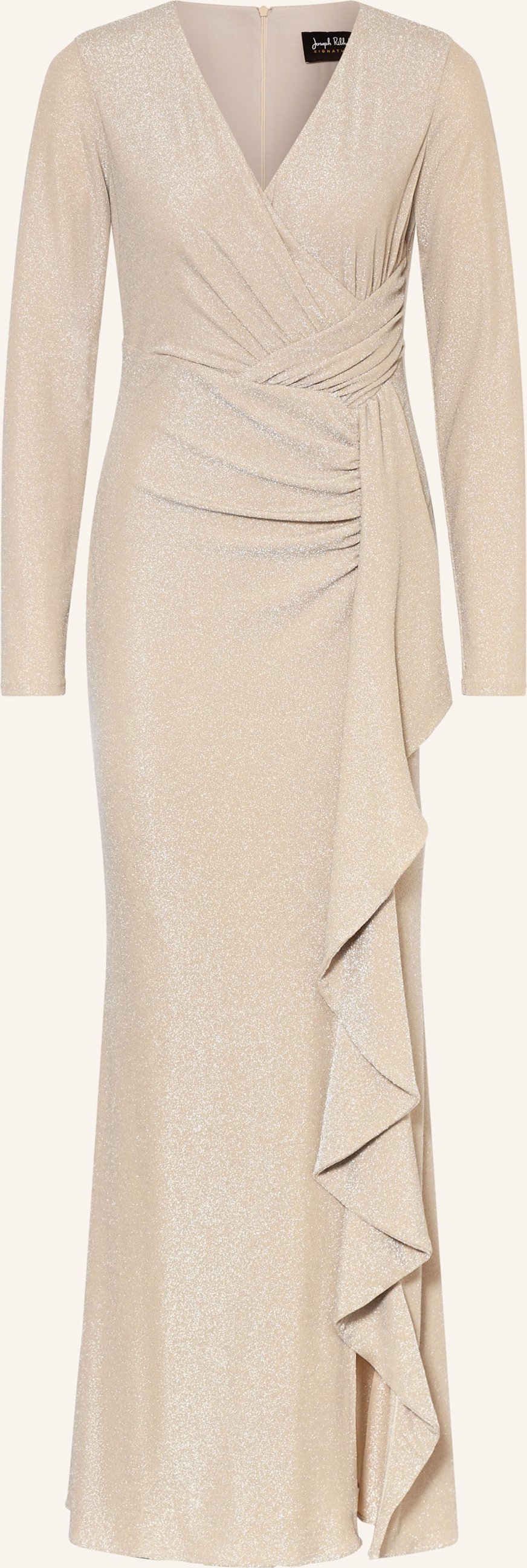 Joseph Ribkoff Signature Abendkleid Aus Jersey Mit Volants beige