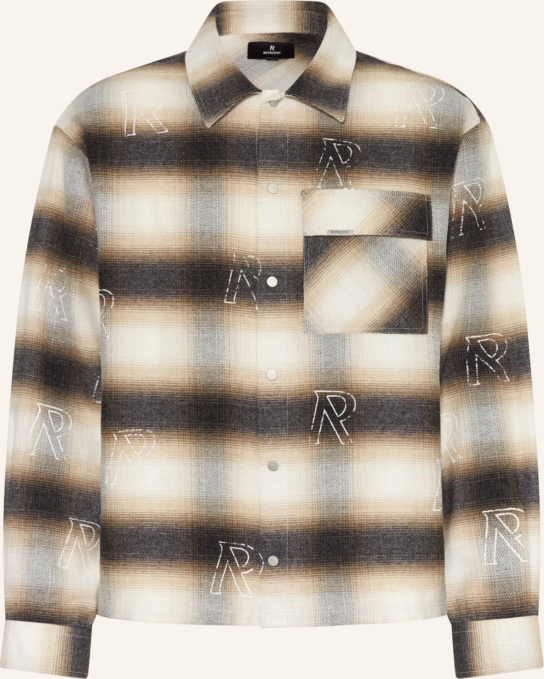 Represent Flanellhemd Comfort Fit beige