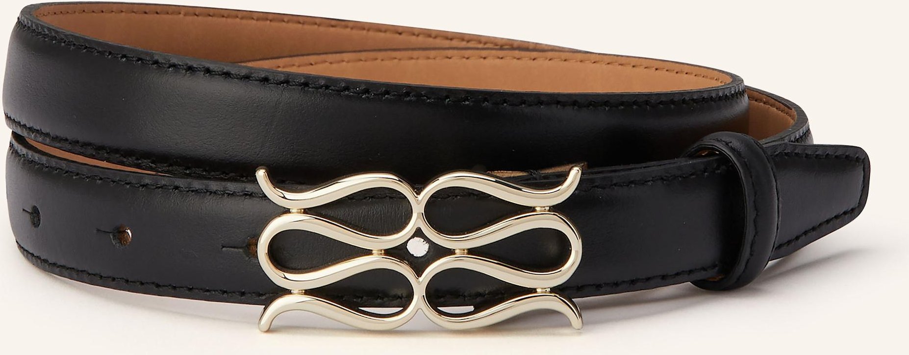 Malina Ledergürtel Monogram schwarz