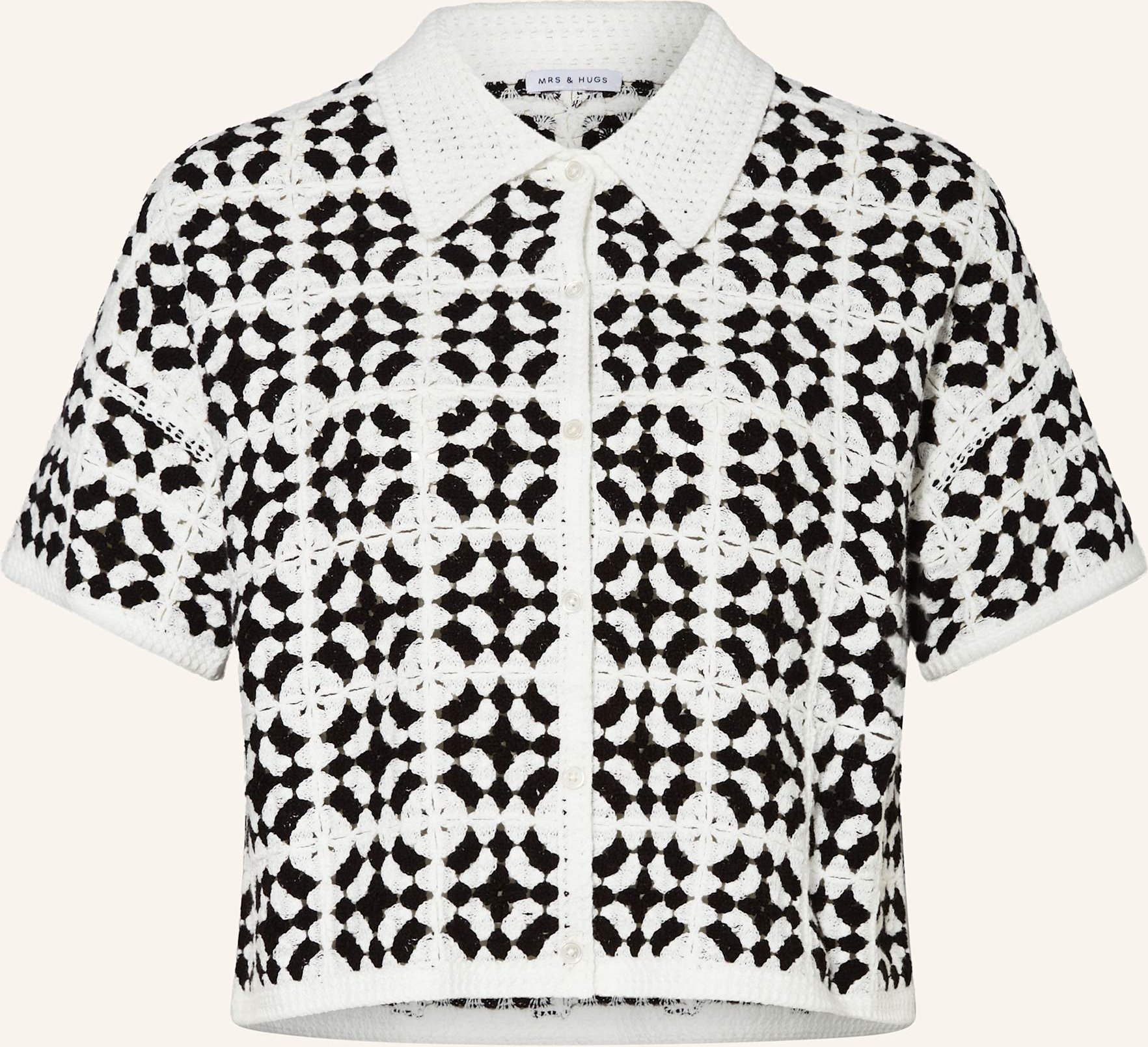 Mrs & Hugs Häkelbluse schwarz