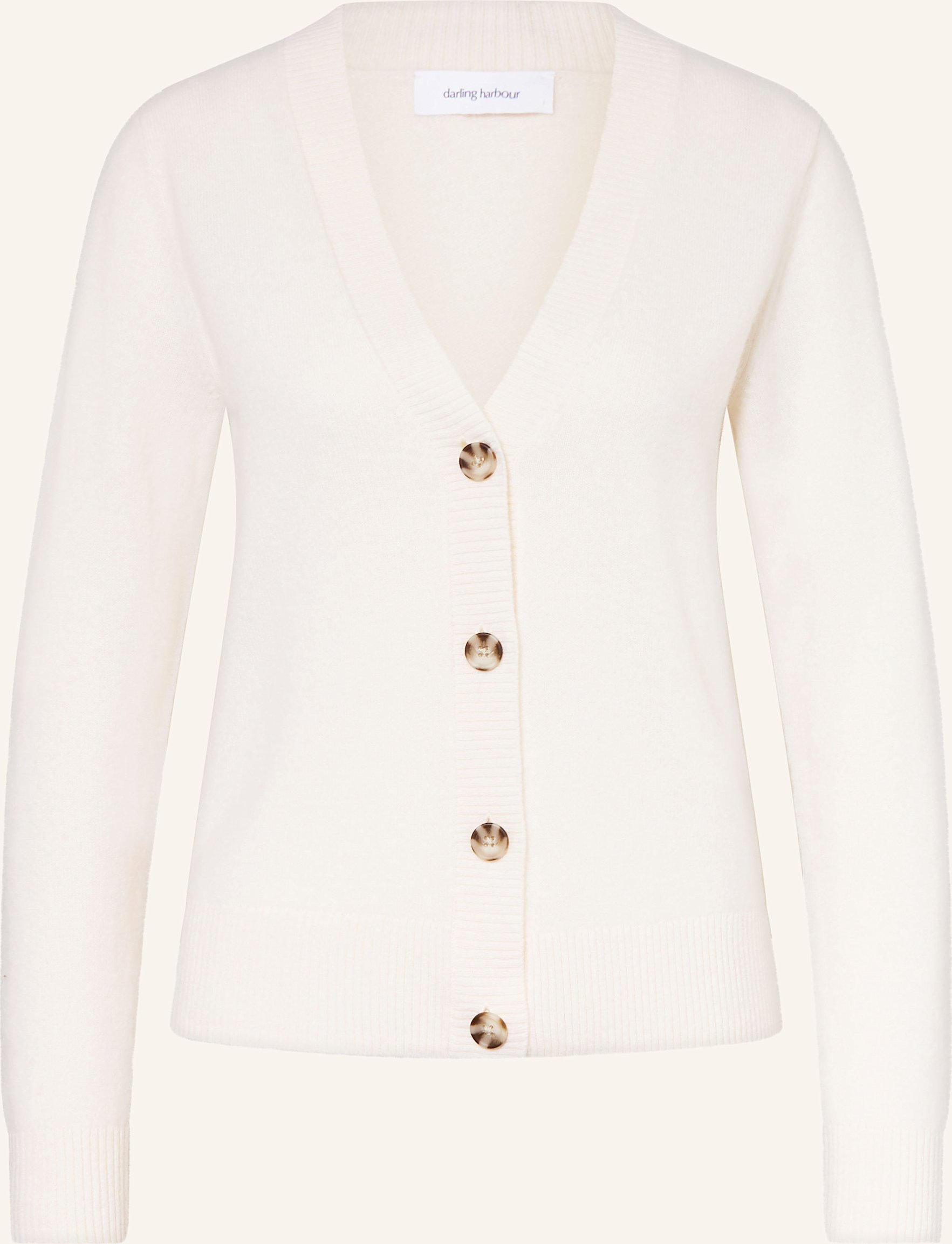 Darling Harbour Strickjacke Aus Cashmere weiss