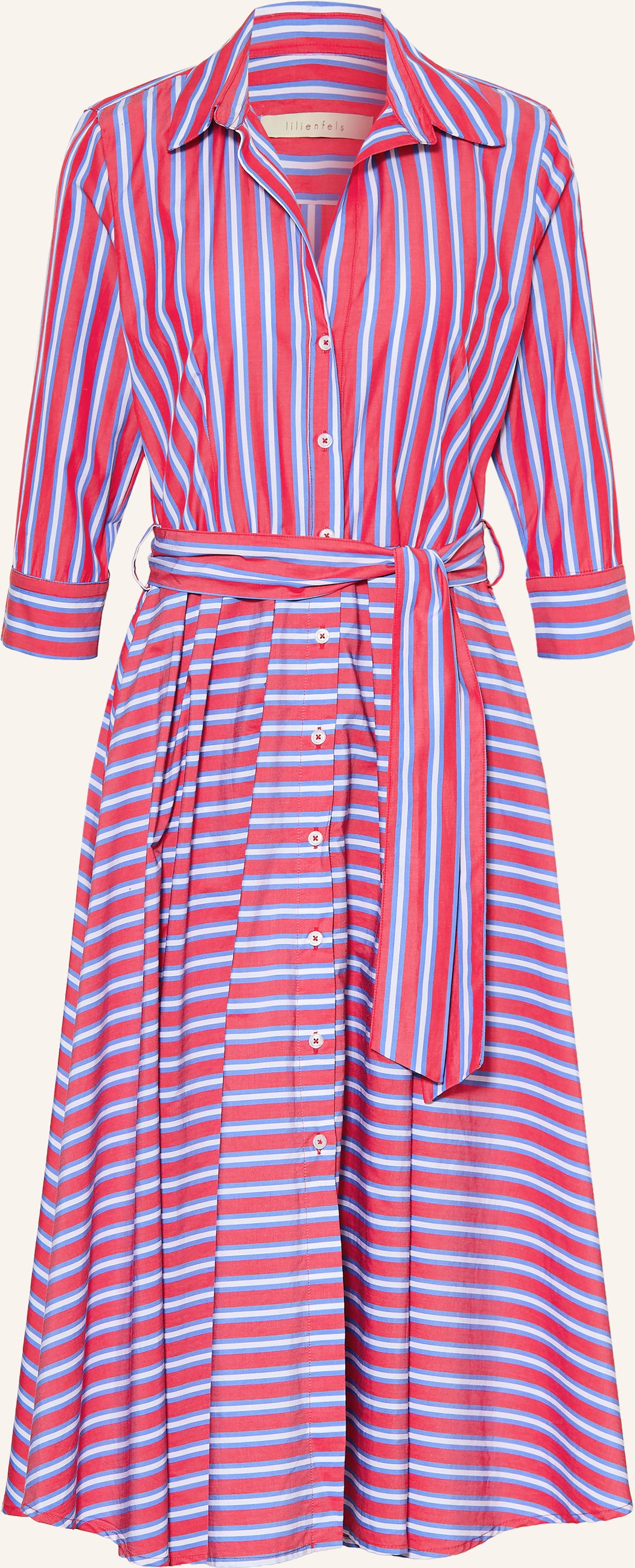 Lilienfels Hemdblusenkleid Mit 3/4-Arm weiss