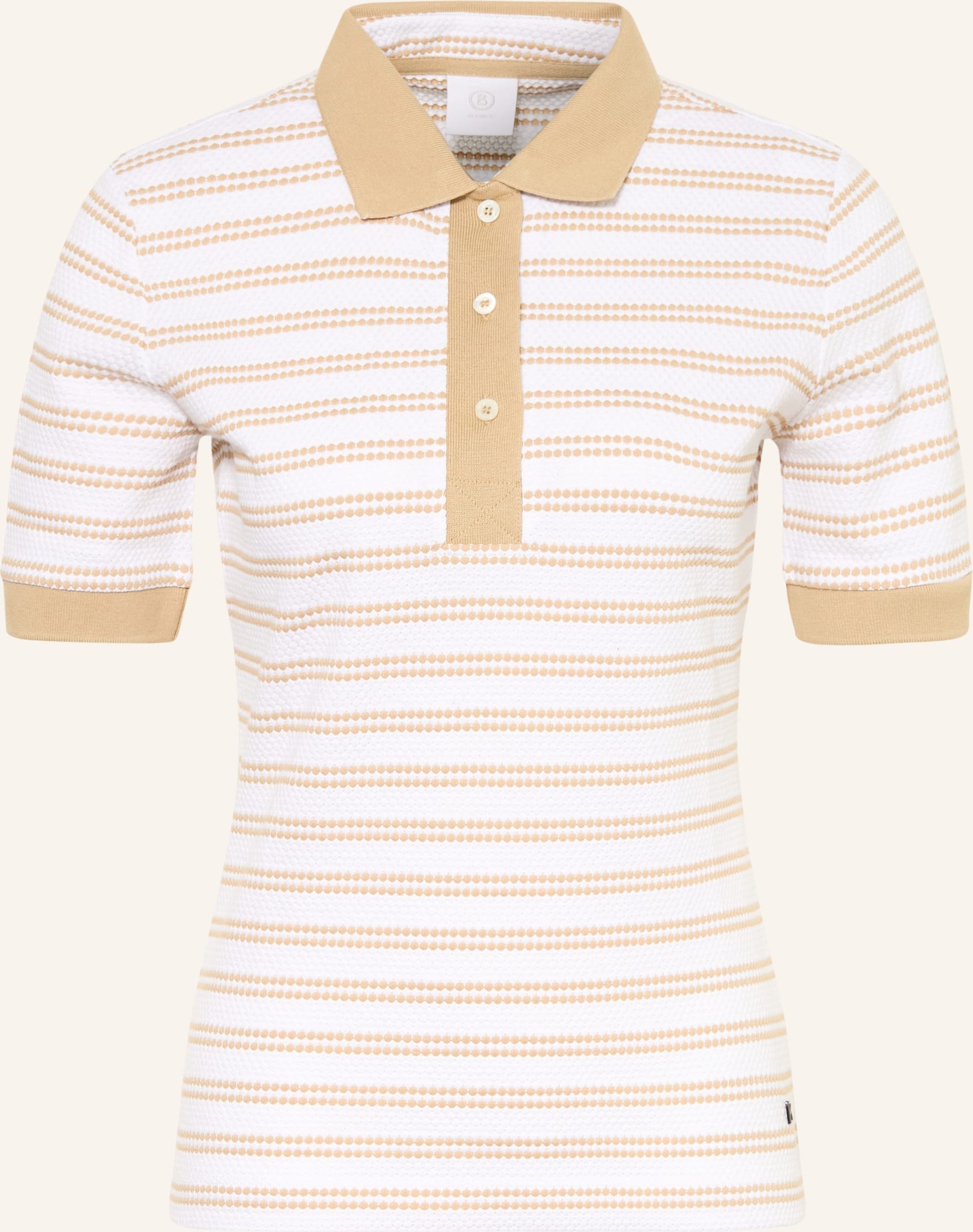 Bogner Strick-Poloshirt beige