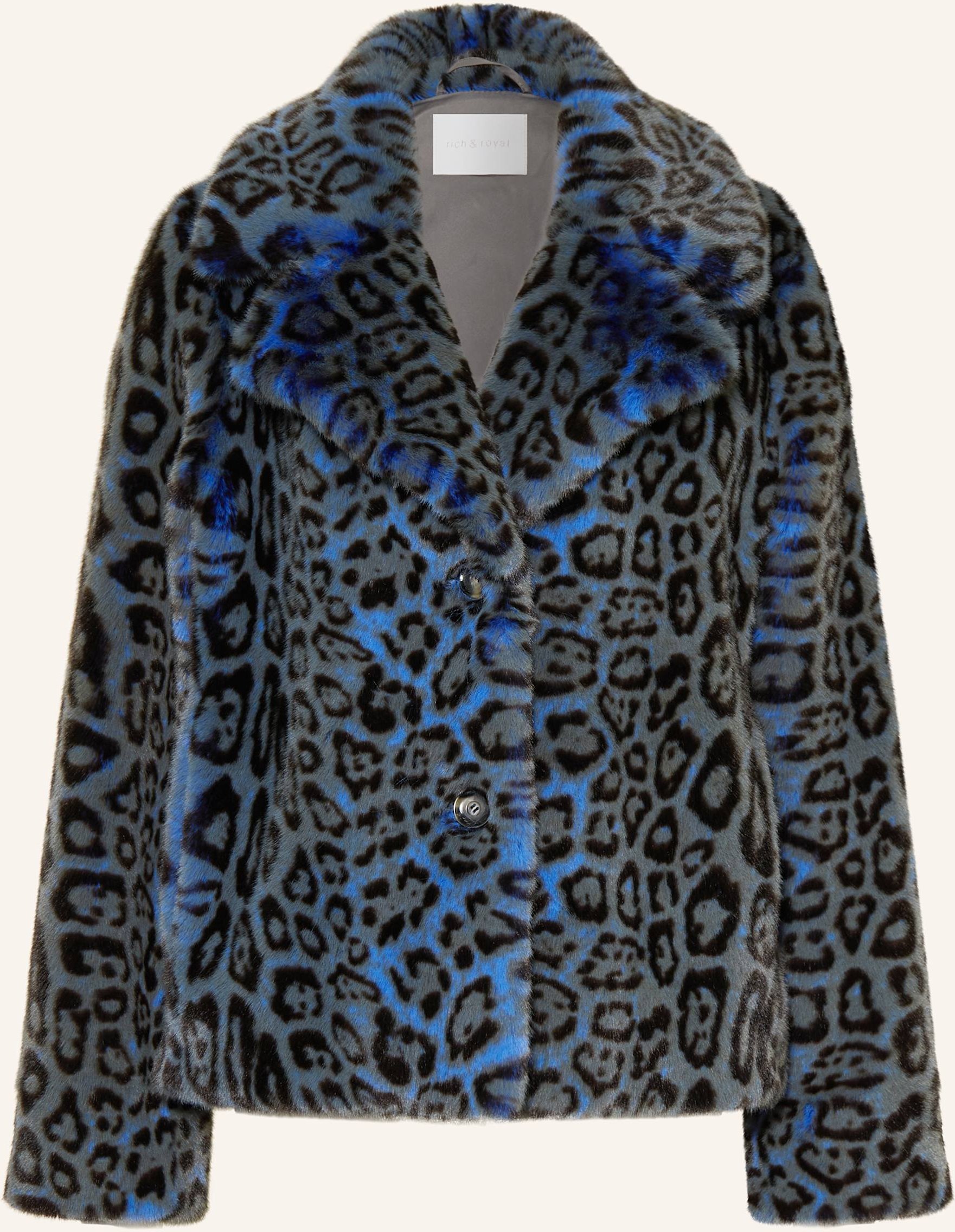 Rich & Royal Kunstpelz-Jacke blau
