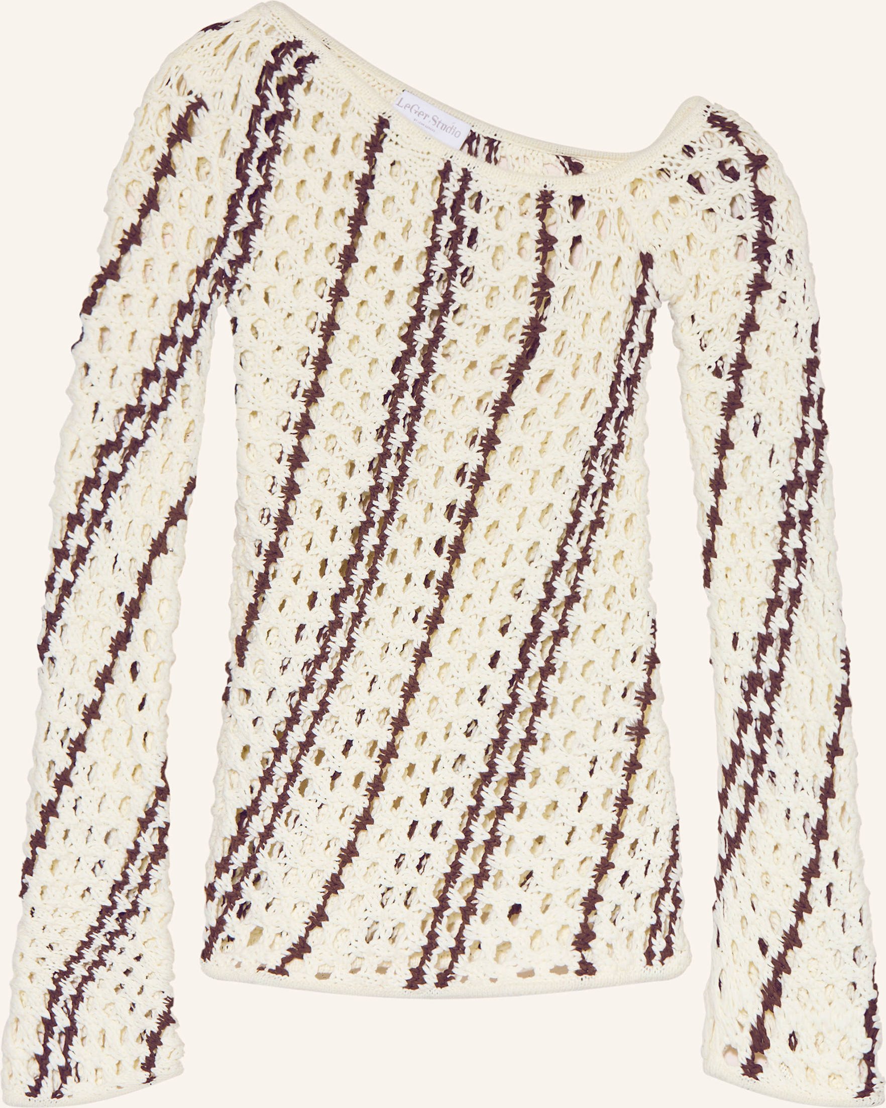 Thumbnail - Leger Studio One-Shoulder-Pullover Laren weiss