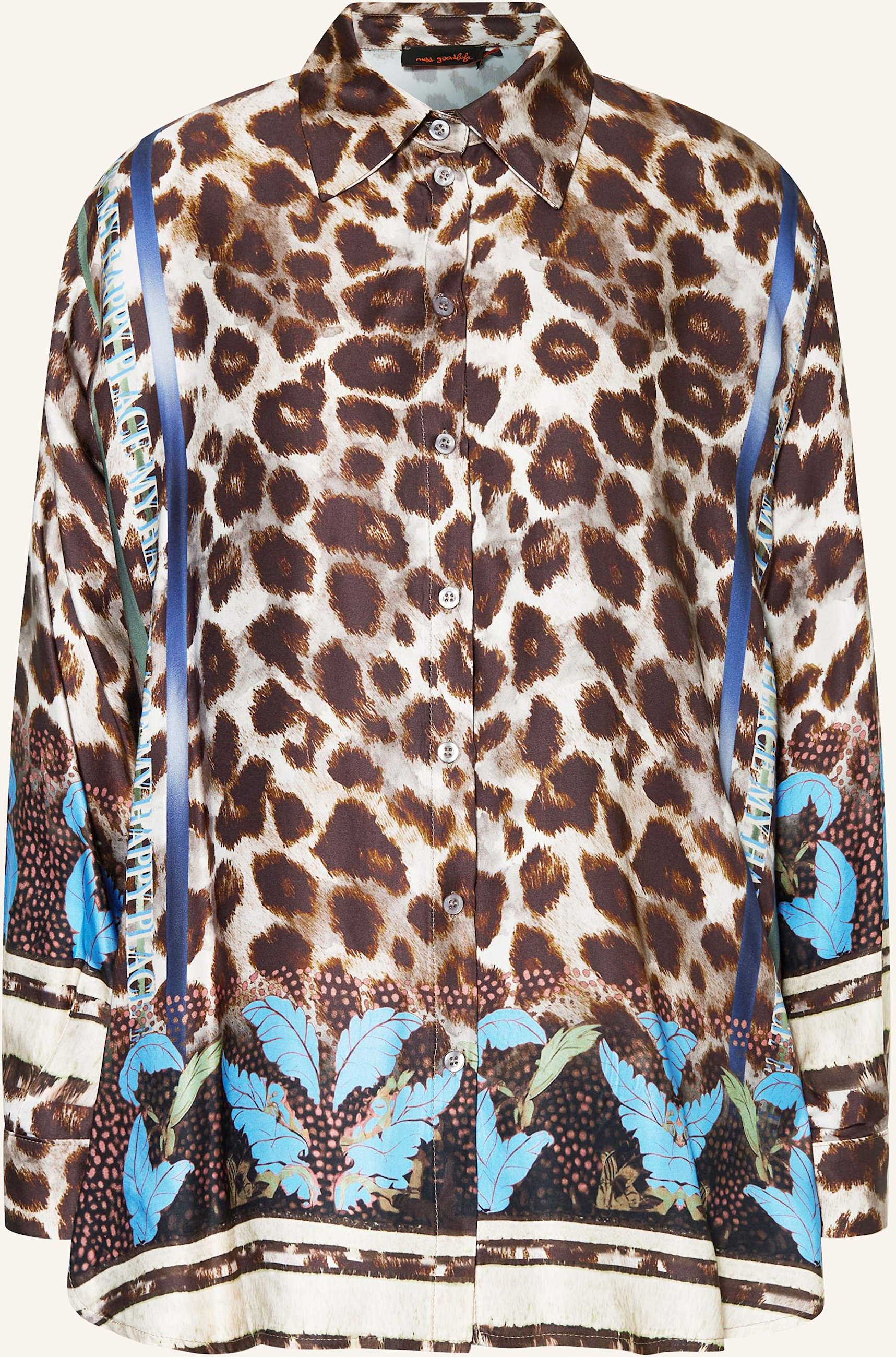 Miss Goodlife Hemdbluse Aus Satin beige