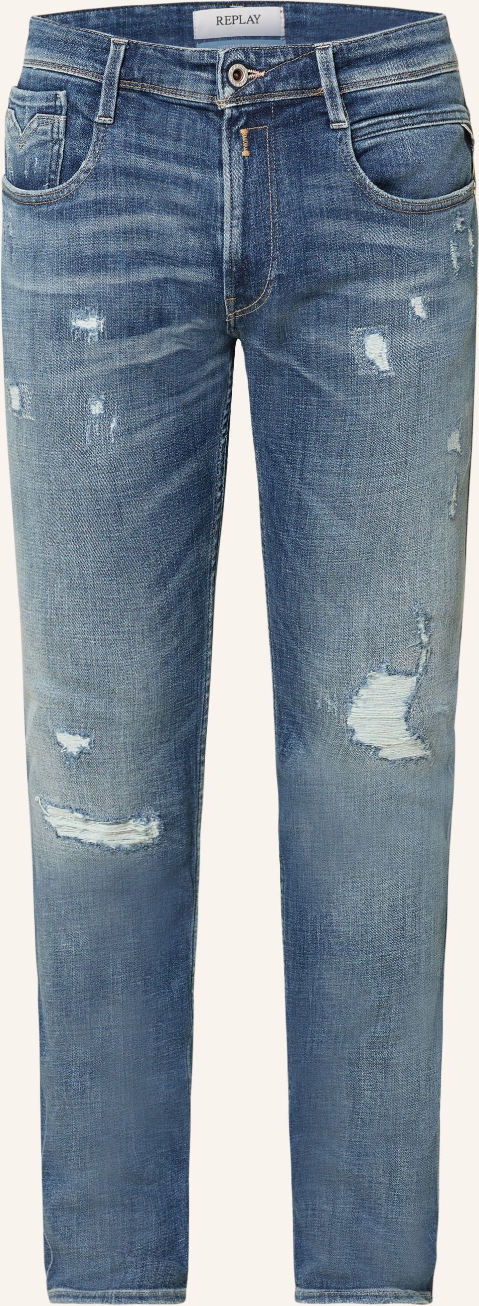 Replay Destroyed Jeans Anbass Sllim Fit blau