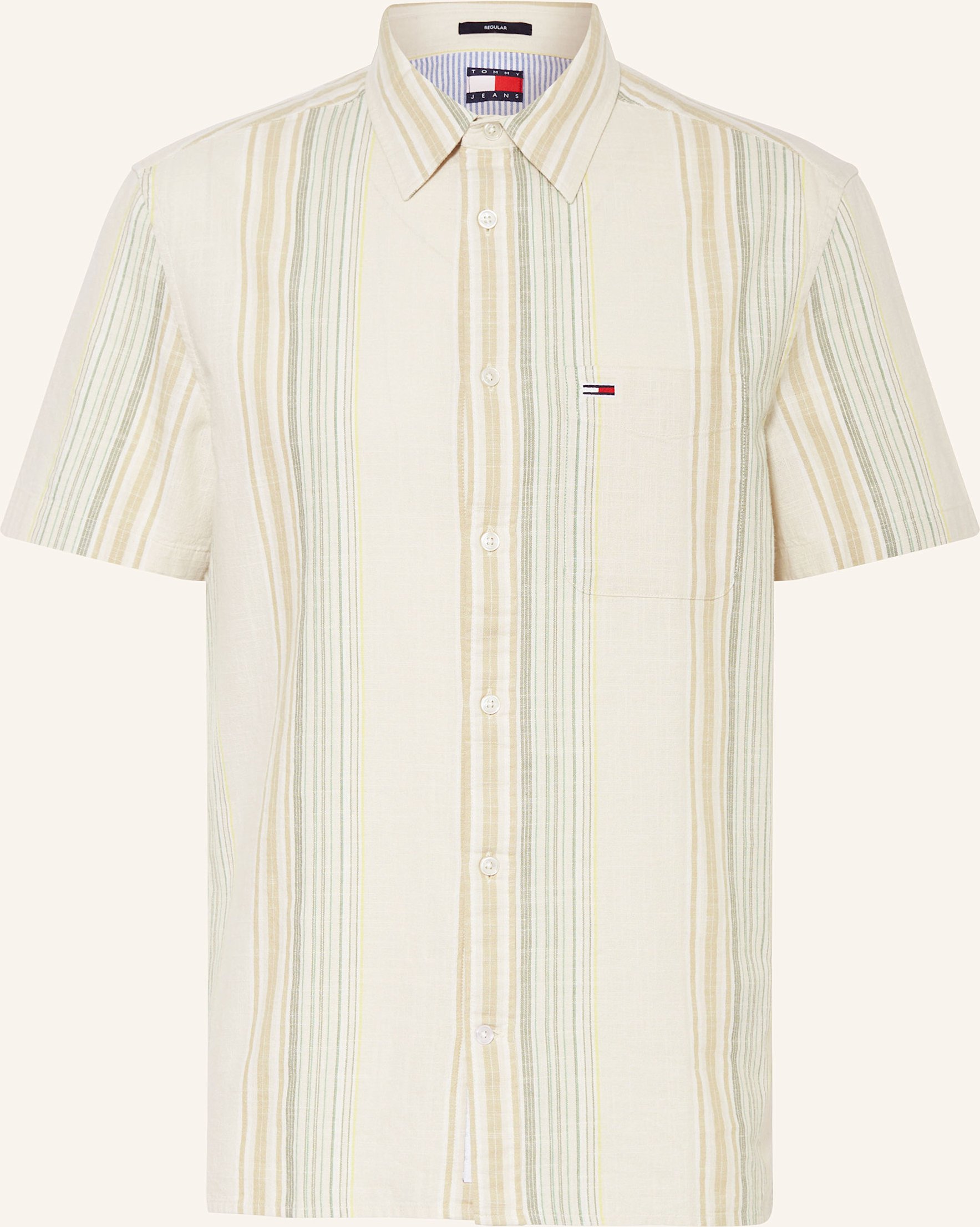 Tommy Jeans Kurzarm-Hemd Regular Fit beige