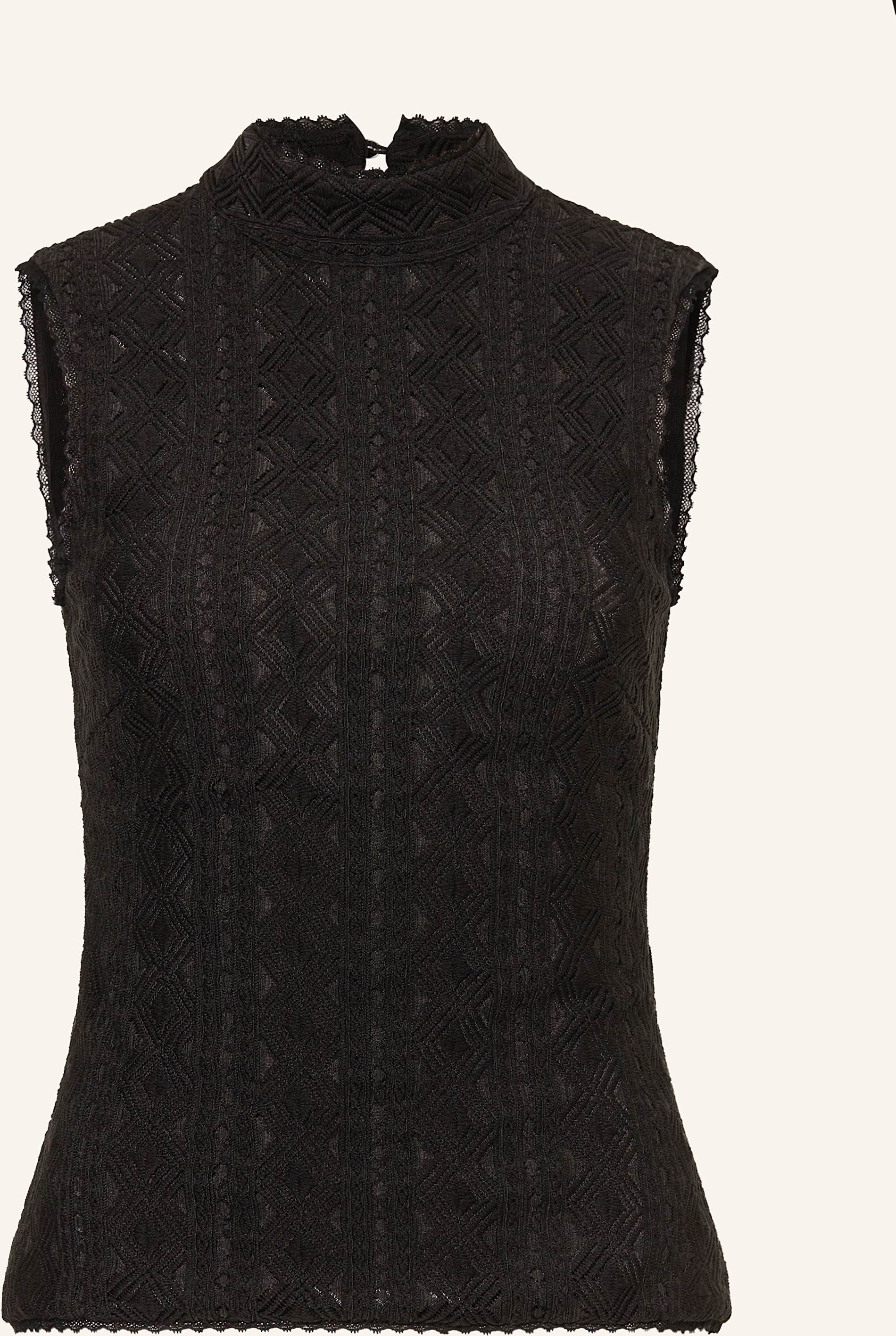 Boss Blusentop Iveylor Mit Spitze schwarz