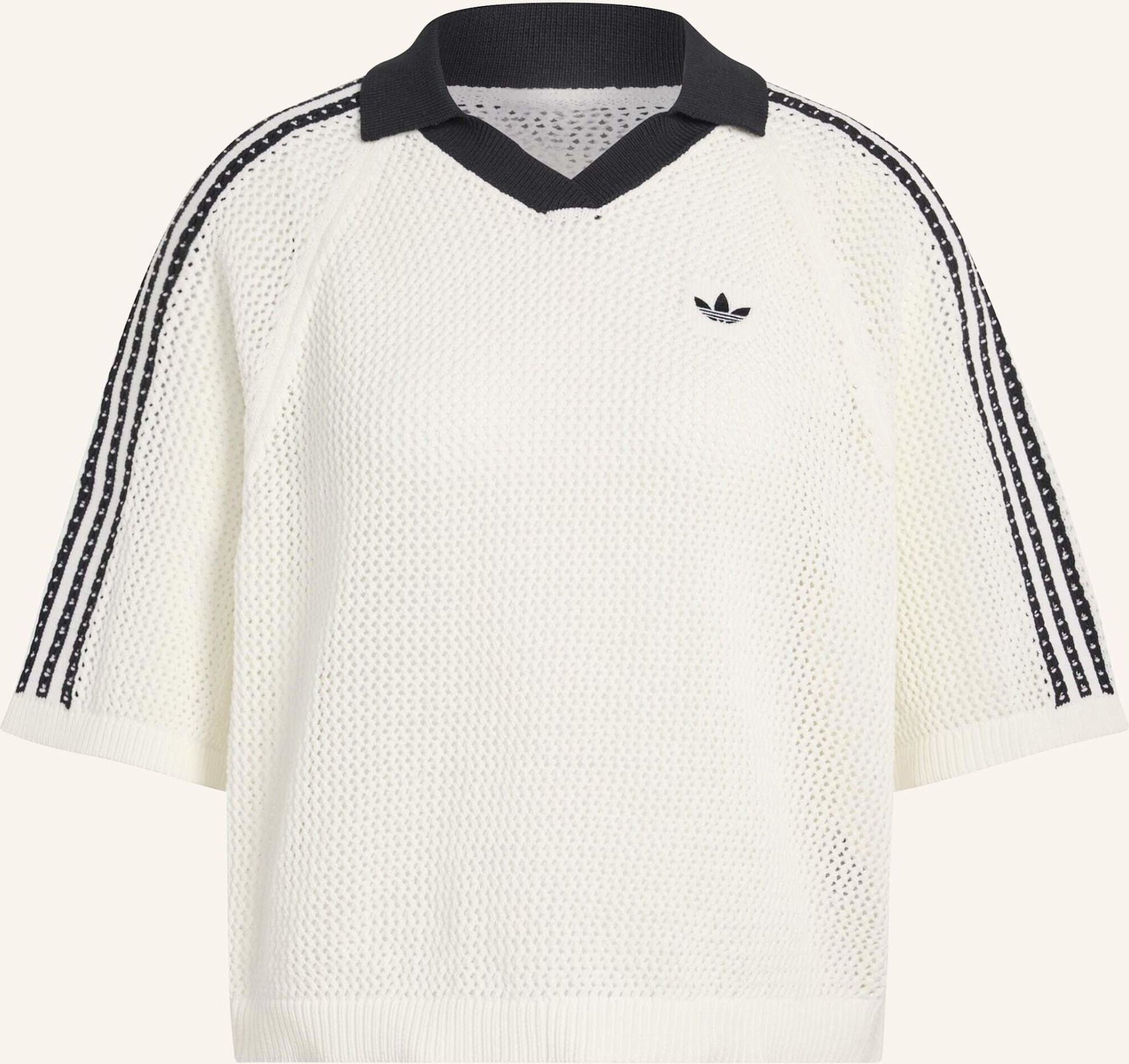 Adidas Originals Strick-Poloshirt Knitted Crochet Polo weiss