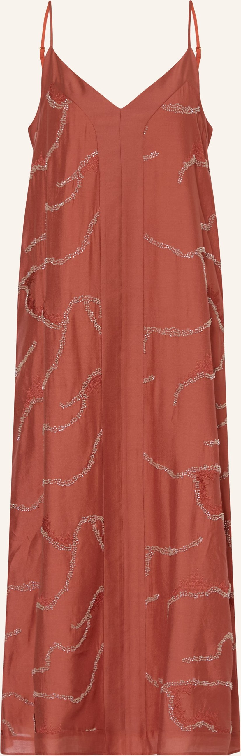 Marc Cain Kleid Mit Schmuckperlen rot