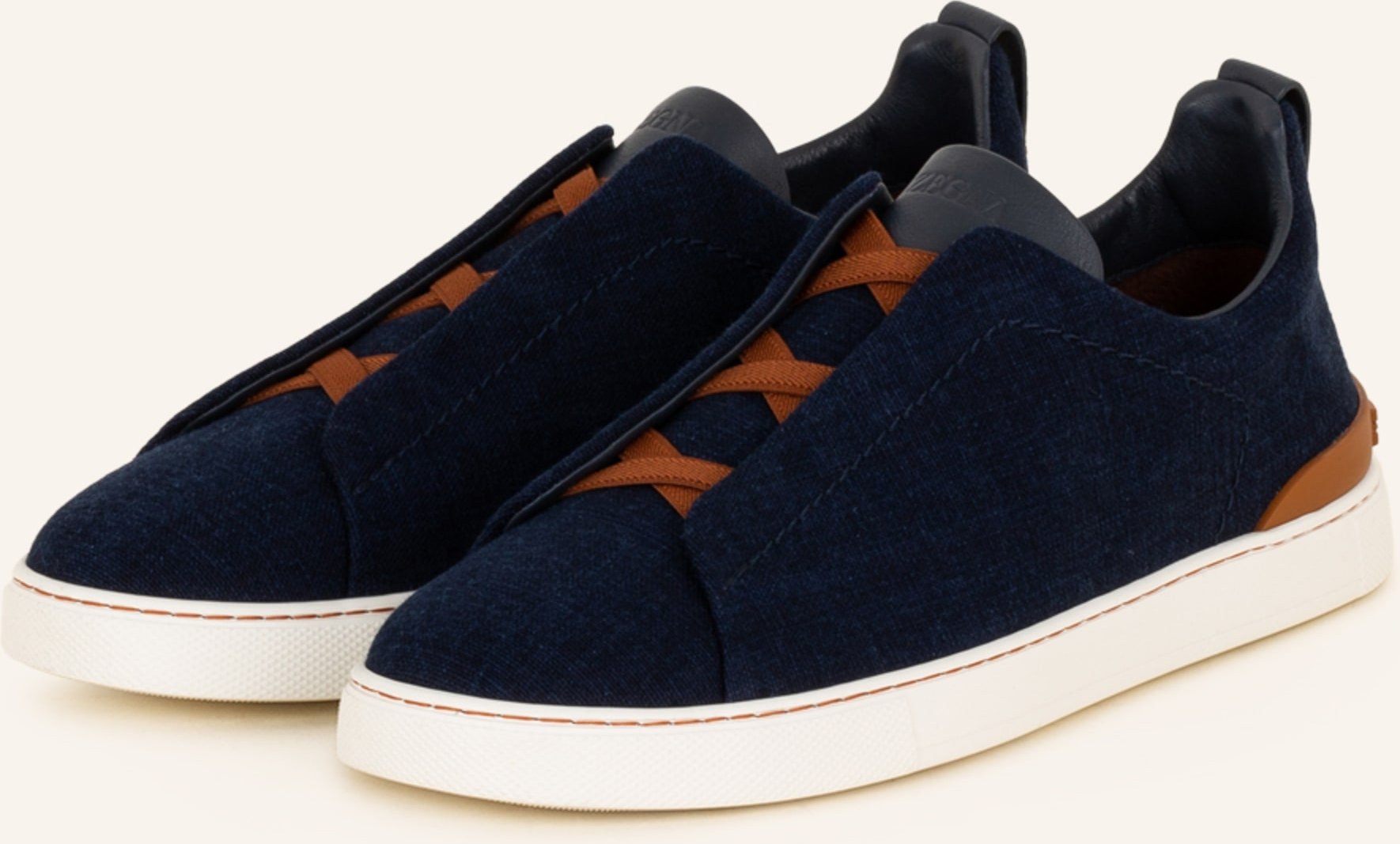 Zegna Slip-On-Sneaker Triple Stitch™ blau