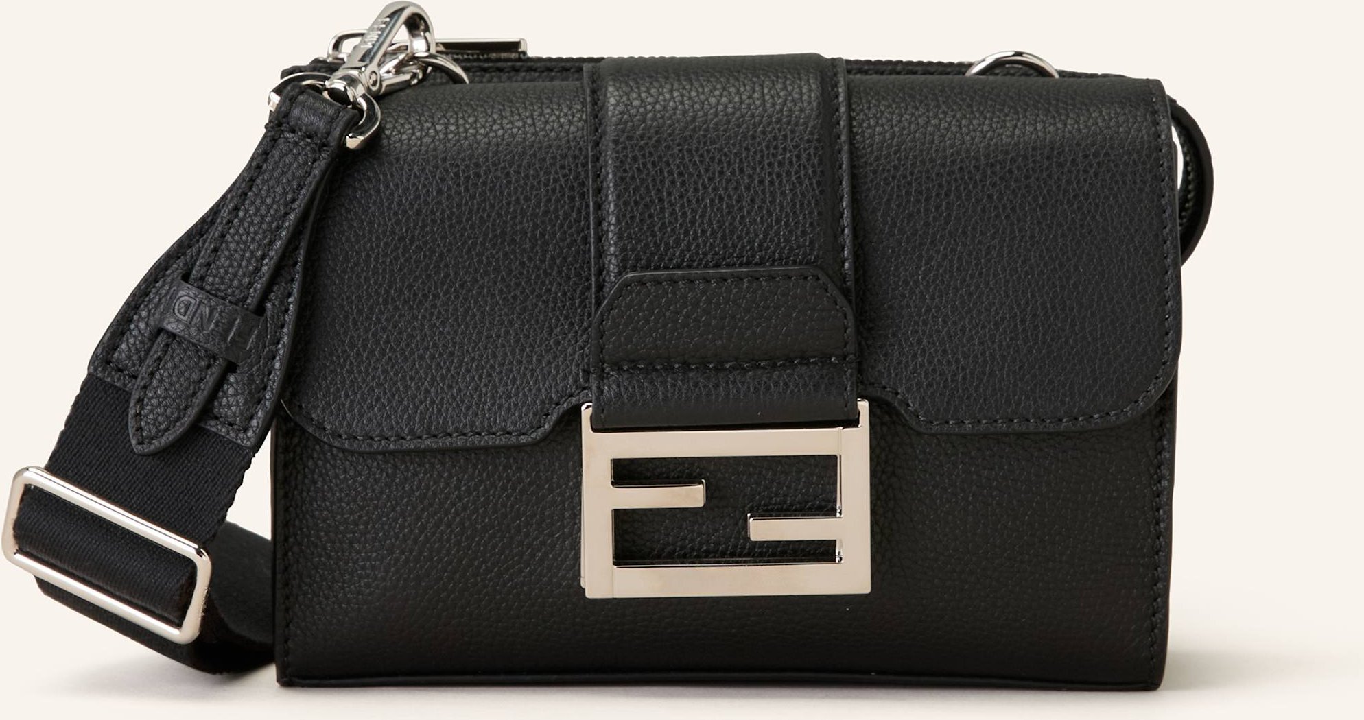 Fendi Umhängetasche Baguette Double schwarz
