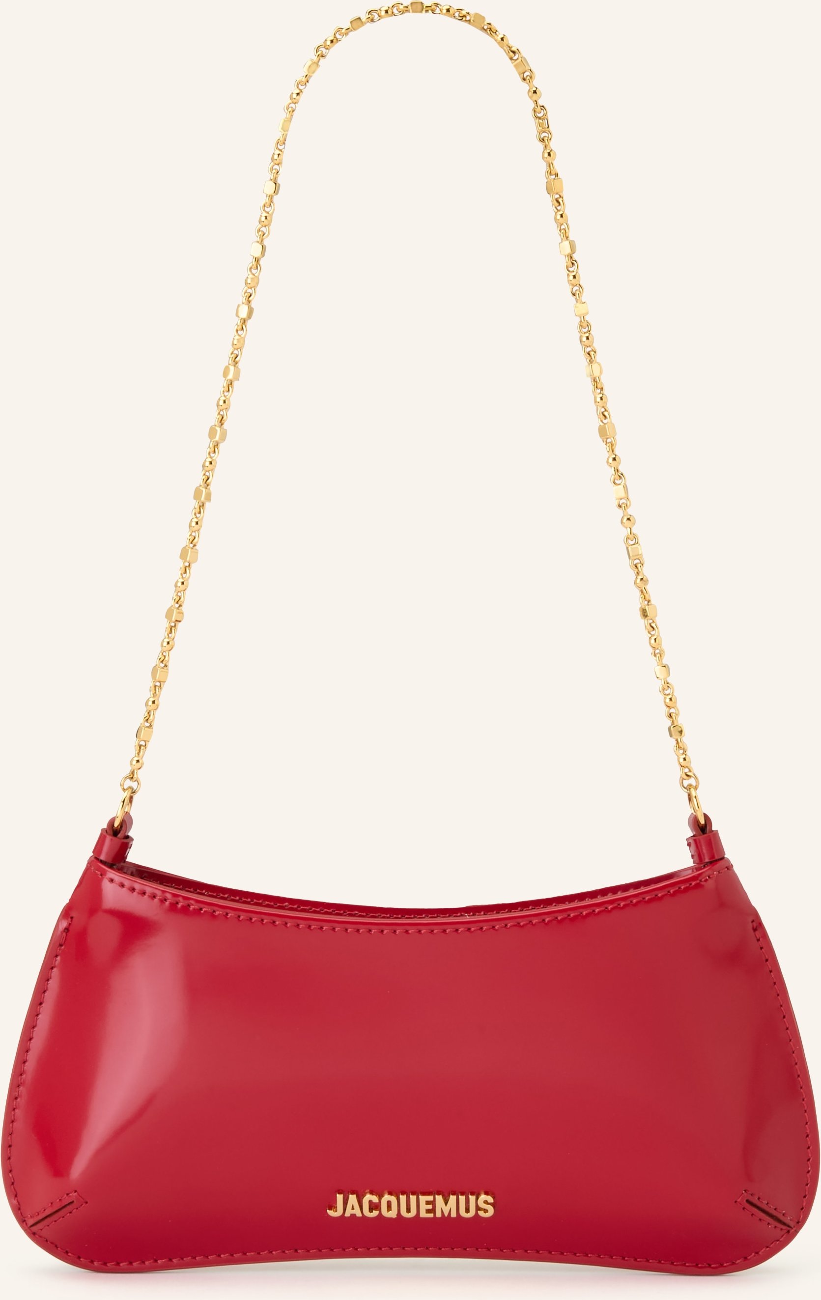 Jacquemus Schultertasche Le Petit Bisou Chaine rot