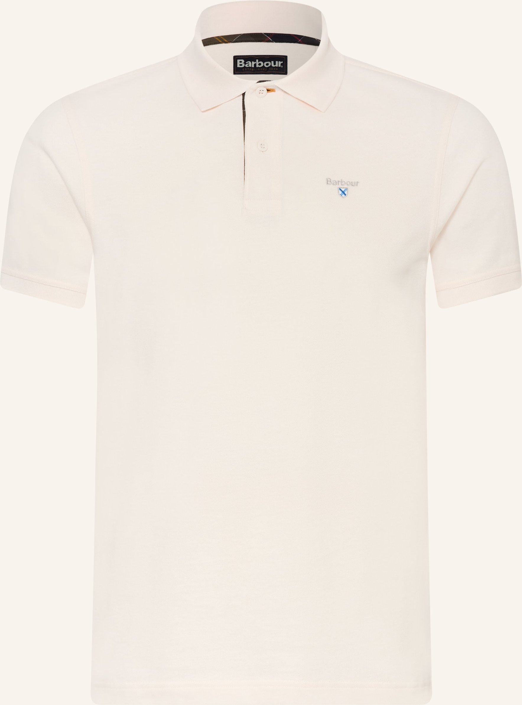 Barbour Piqué-Poloshirt weiss