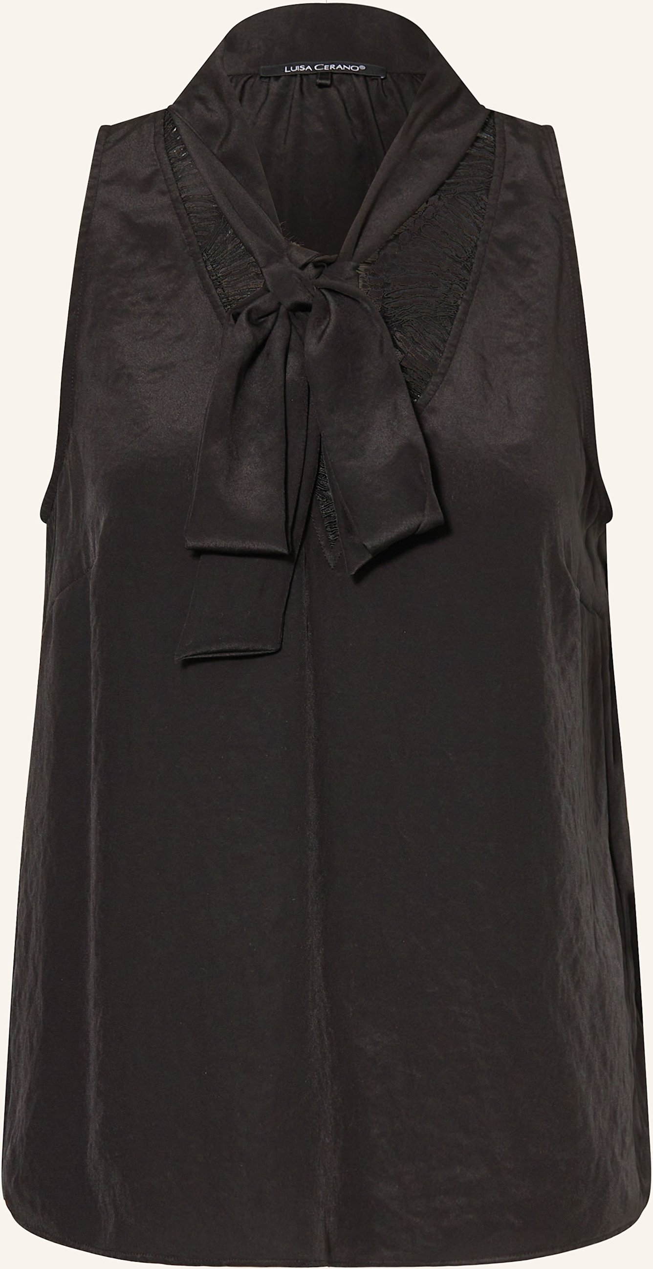 Luisa Cerano Blusentop Mit Schluppe Und Spitze schwarz