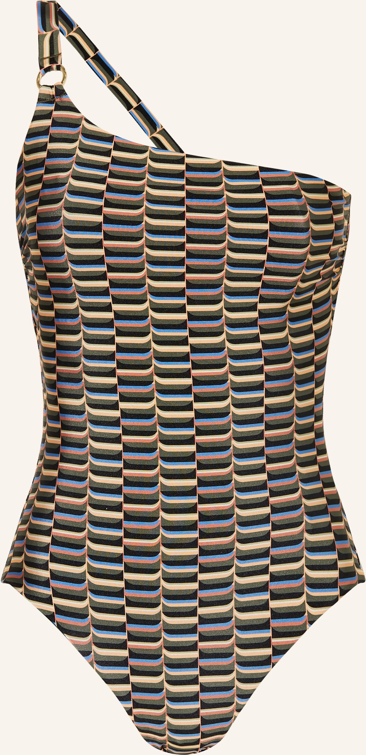 Jets Australia One-Shoulder-Badeanzug Urban Geo gruen