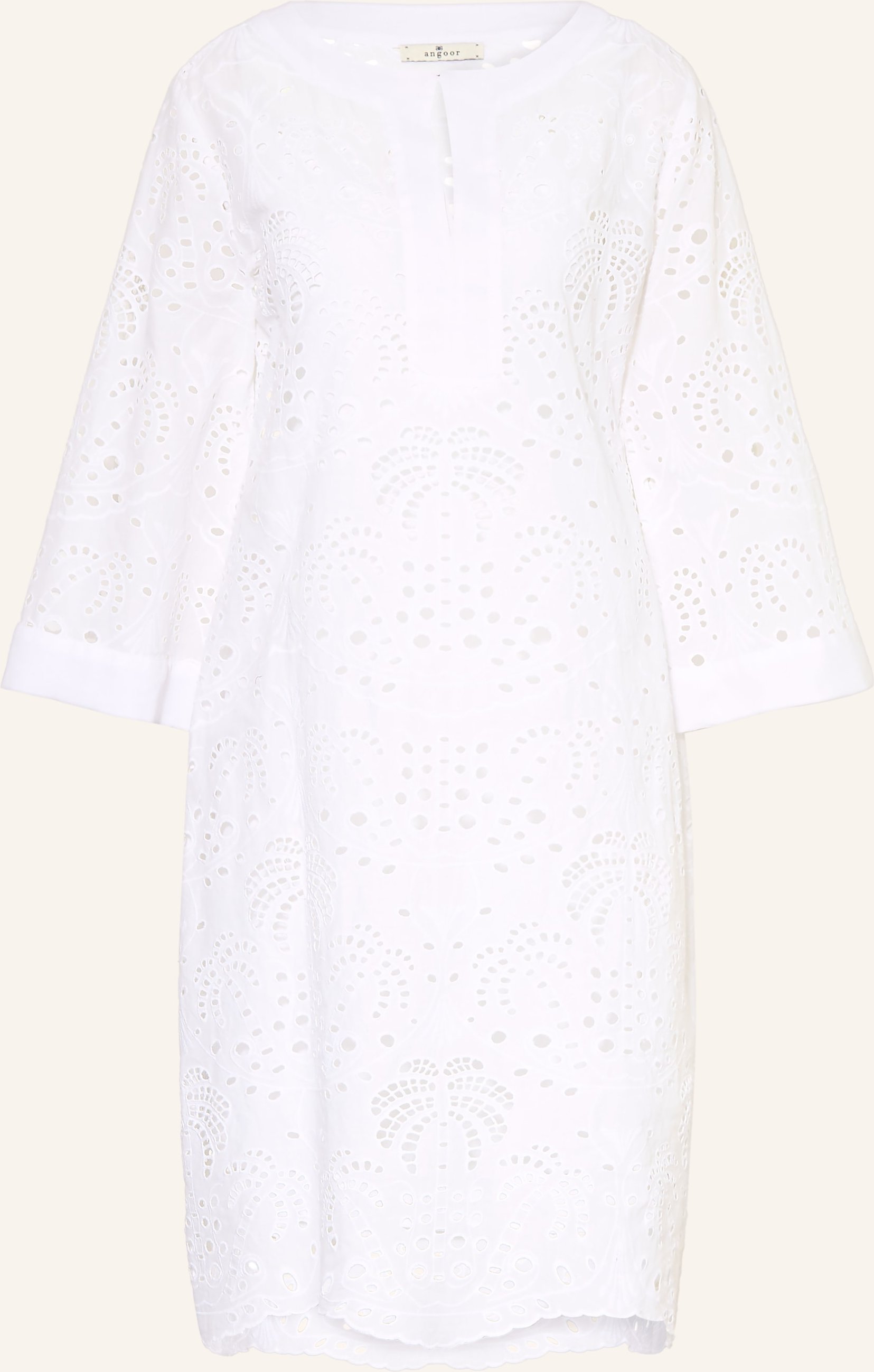 Angoor Kleid Mit Lochspitze weiss