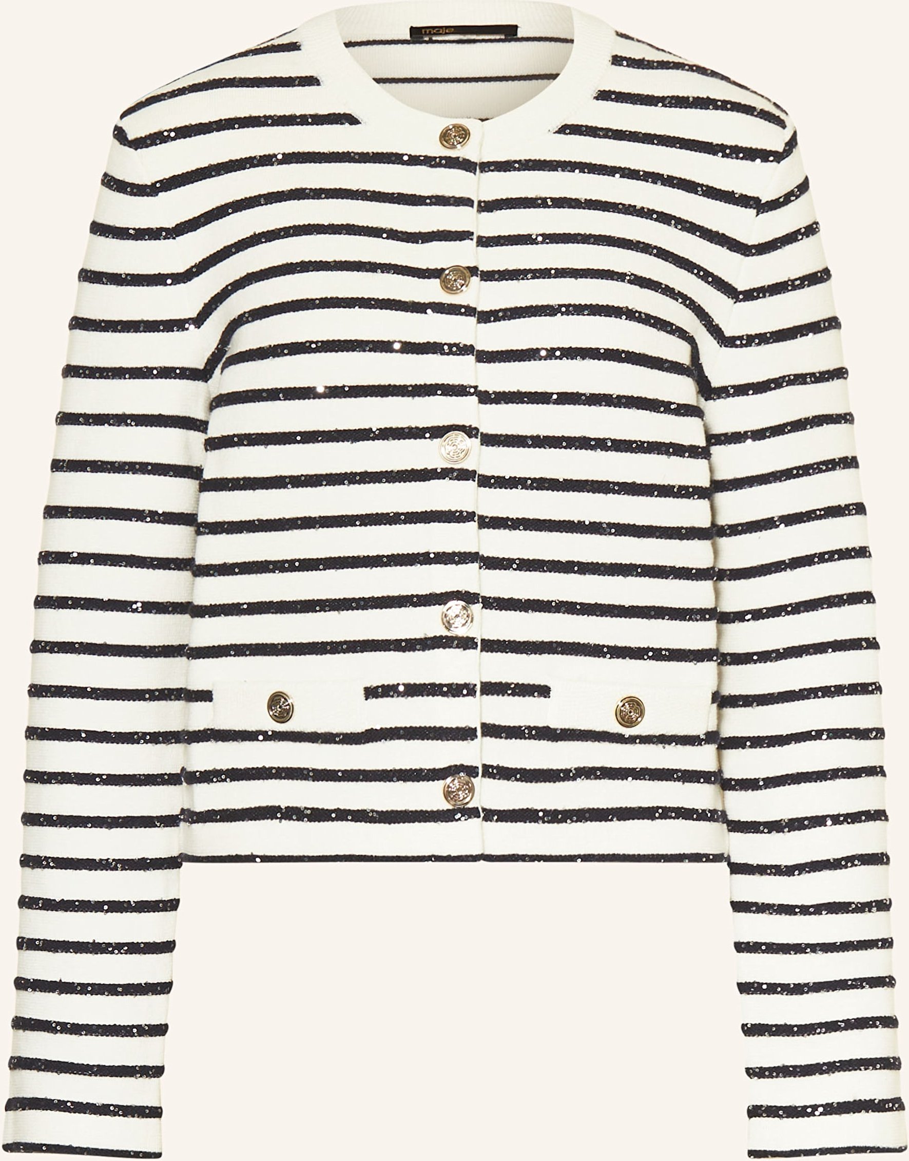 Thumbnail - Maje Strickjacke Mit Pailletten blau