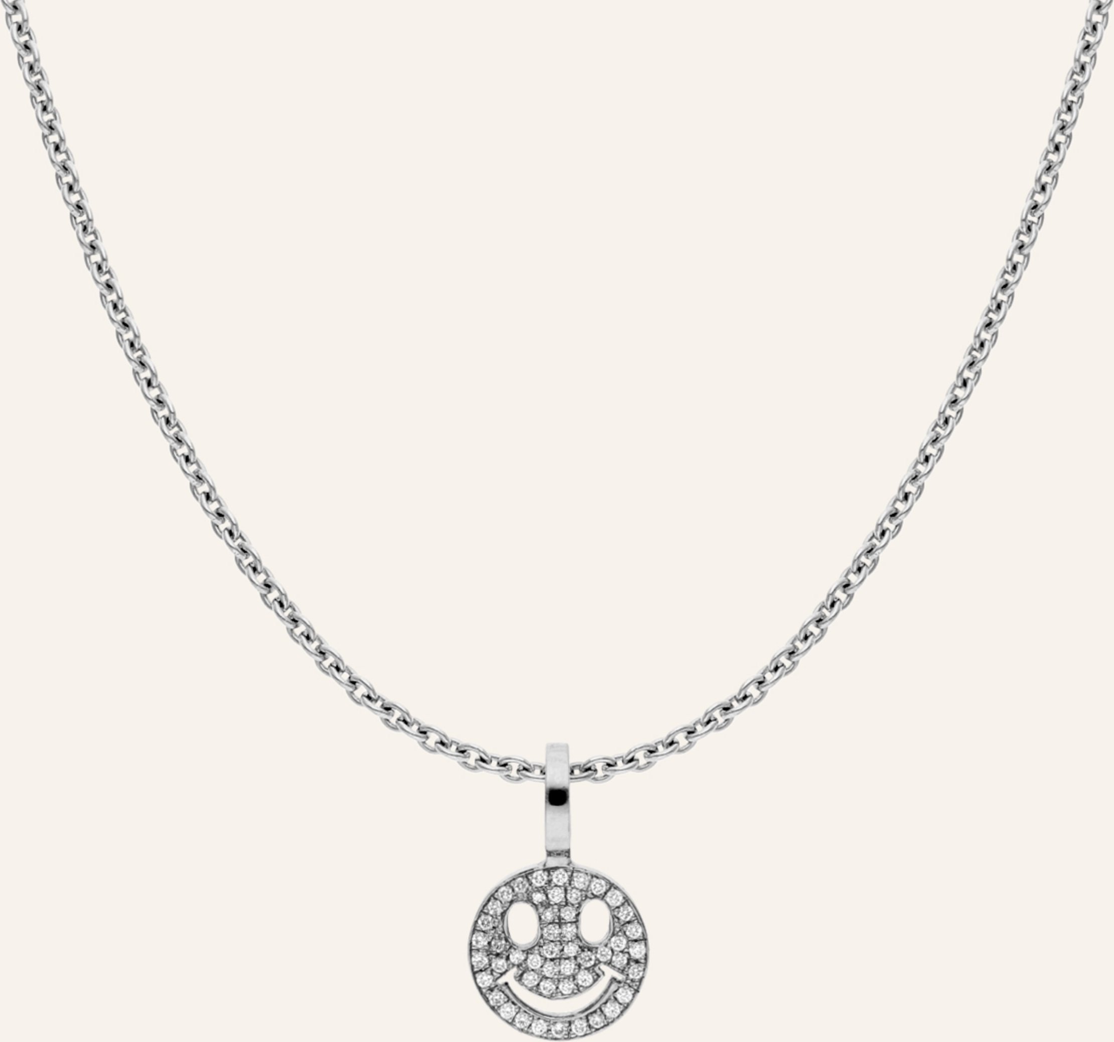 Cada Kette Tiny Smiling Face silber