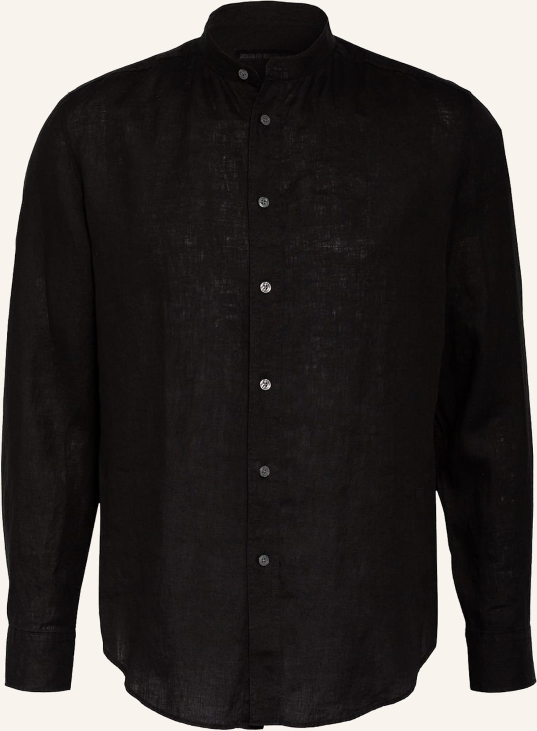 Drykorn Leinenhemd Tarok Comfort Fit Mit Stehkragen schwarz