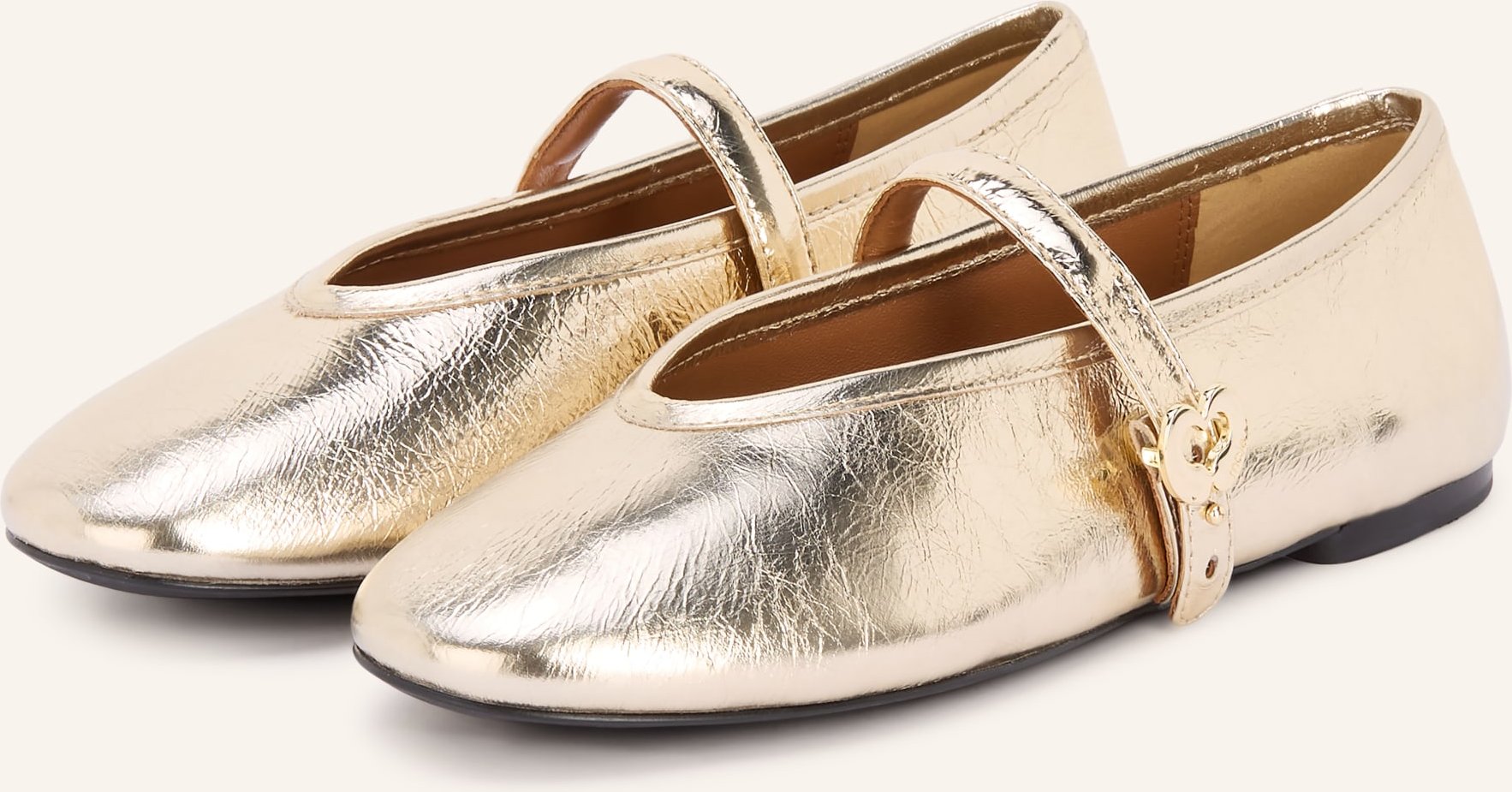 Maje Mary-Jane-Ballerinas gold