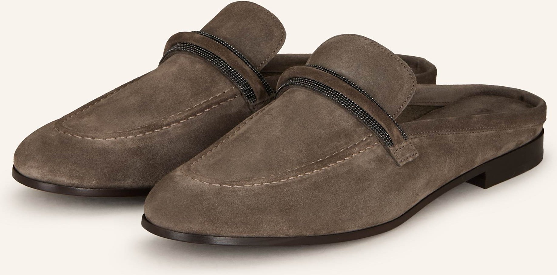 Thumbnail - Brunello Cucinelli Mules Mit Schmucksteinen braun