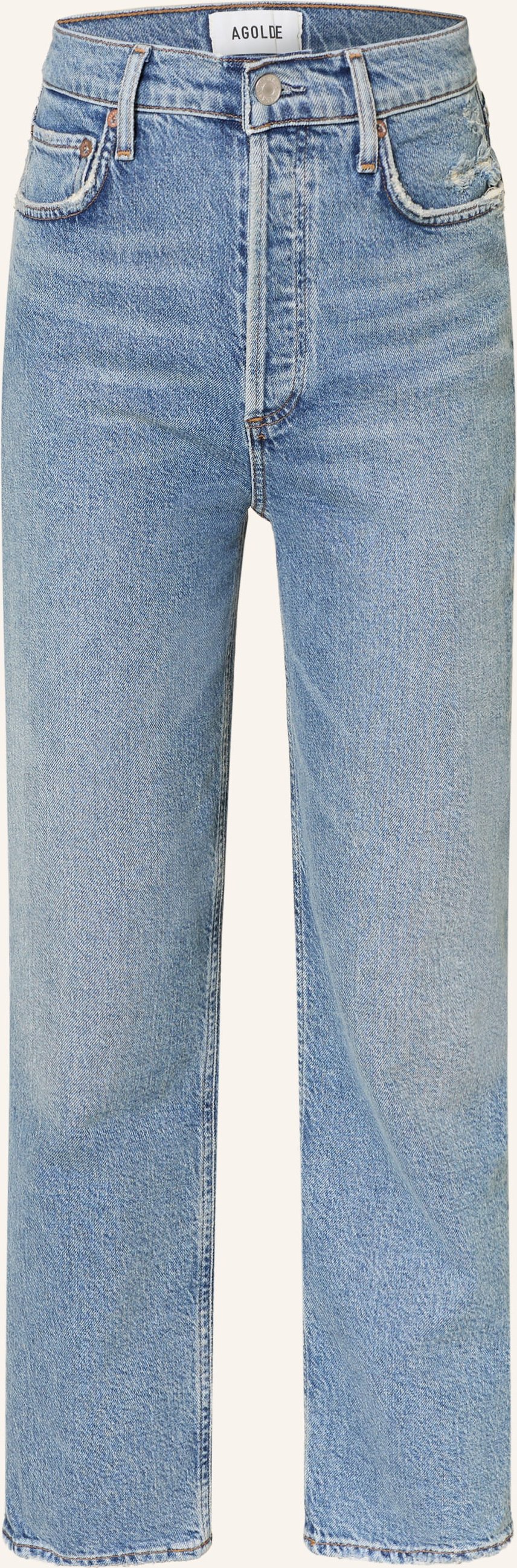 Agolde Cropped Jeans 90's blau