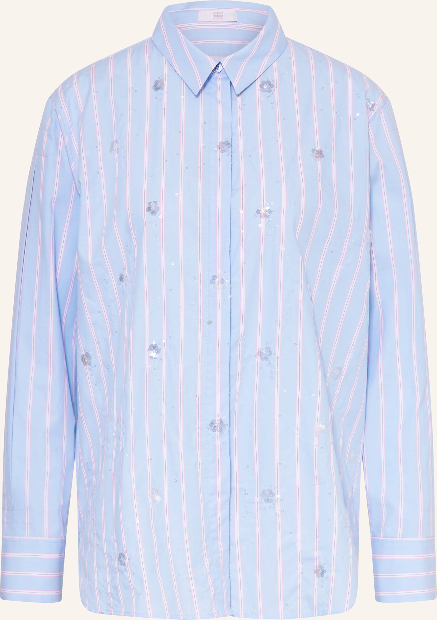 Riani Oversized-Hemdbluse Mit Pailletten blau