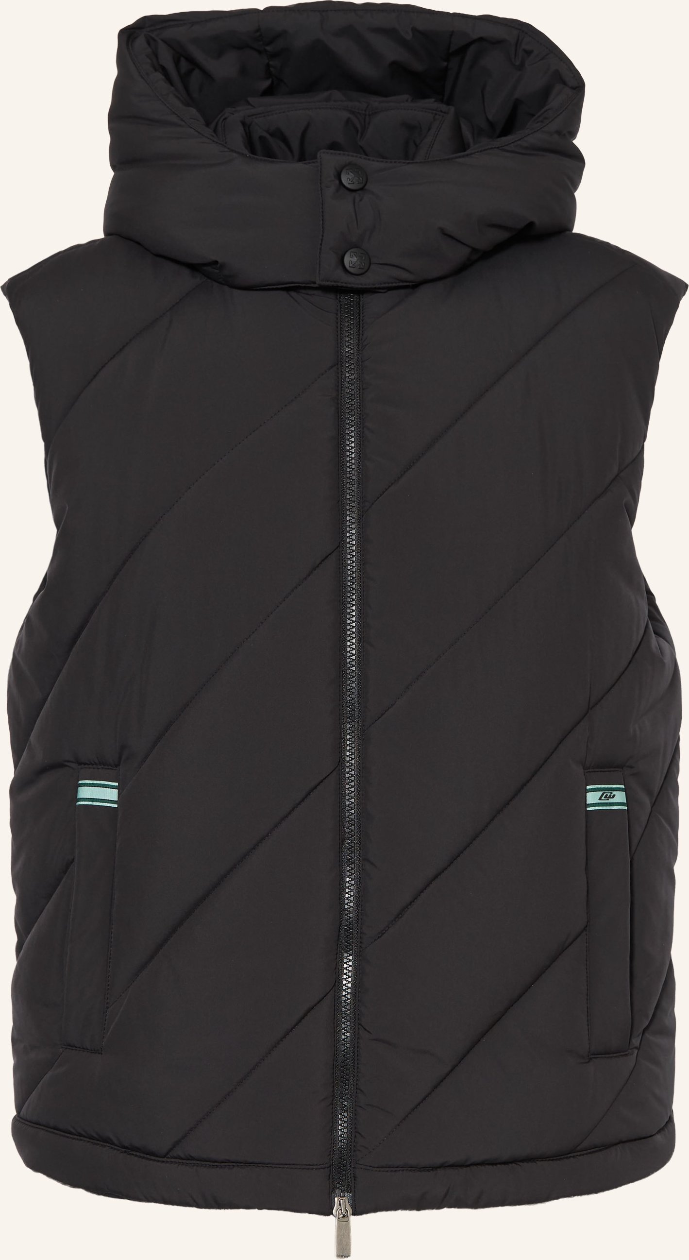 Off-White Steppweste Mit Abnehmbarer Kapuze schwarz