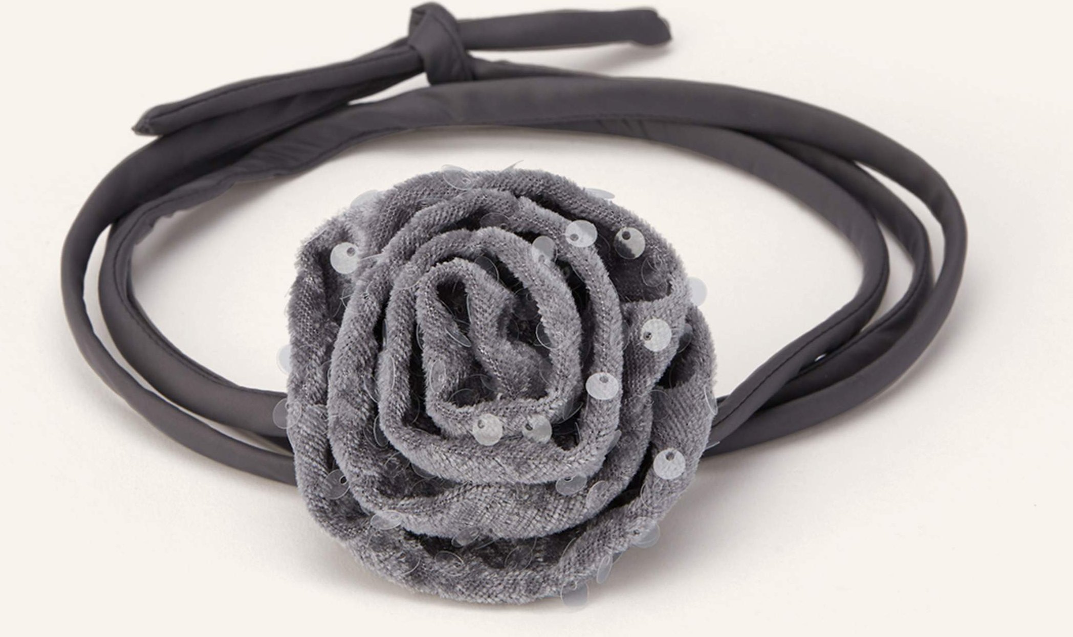 Luisa Cerano Taillengürtel Aus Samt Mit Pailletten grau