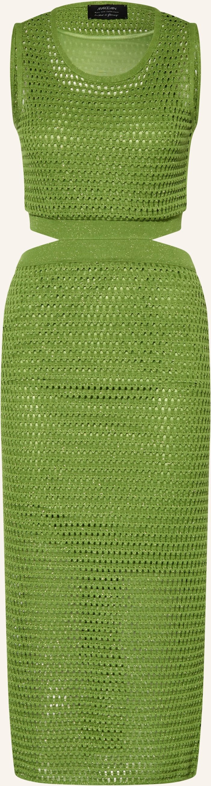Marc Cain Strickkleid Mit Cut-Outs Und Galonstreifen gruen