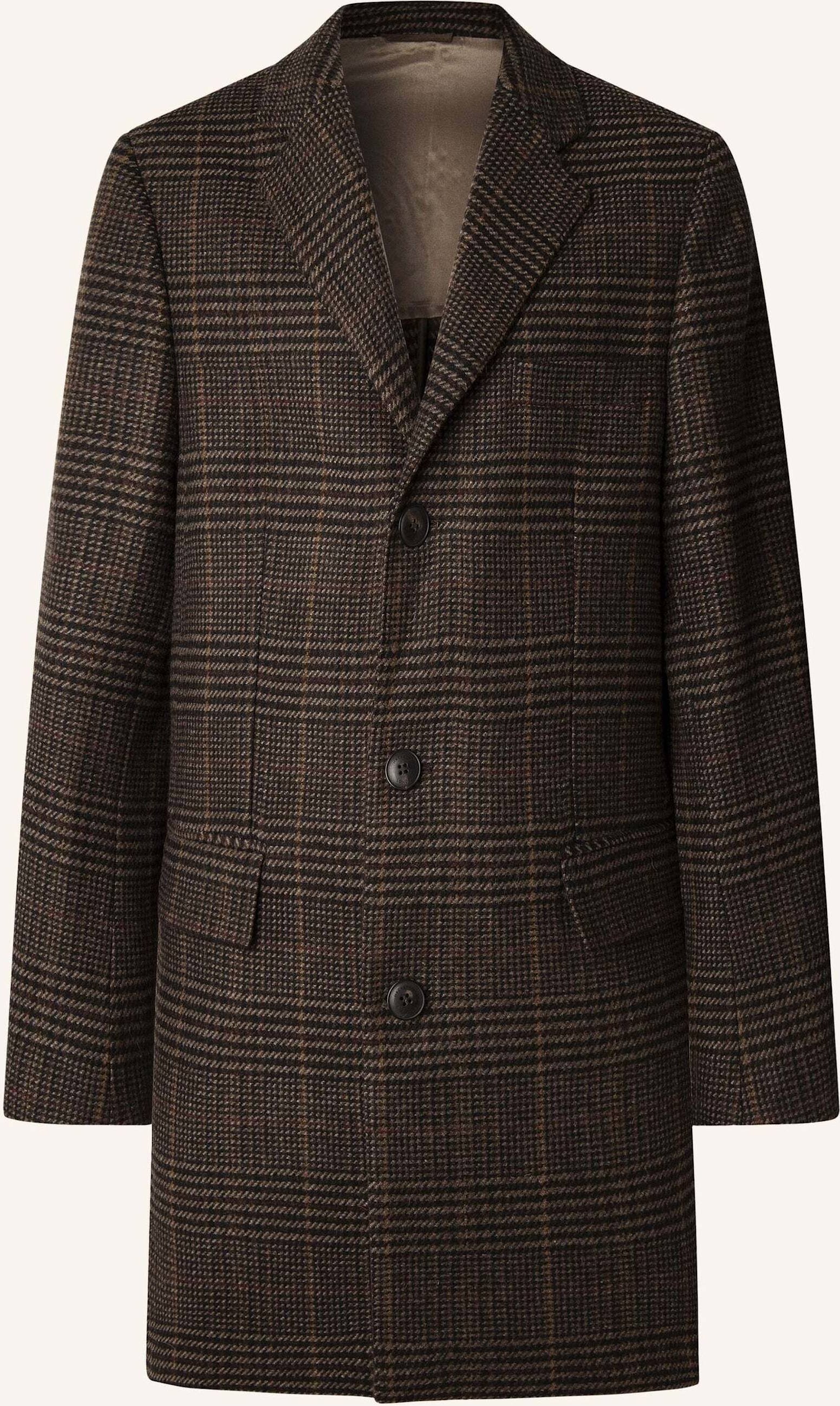 Hackett London Stehkragenmantel Country Check Coat braun